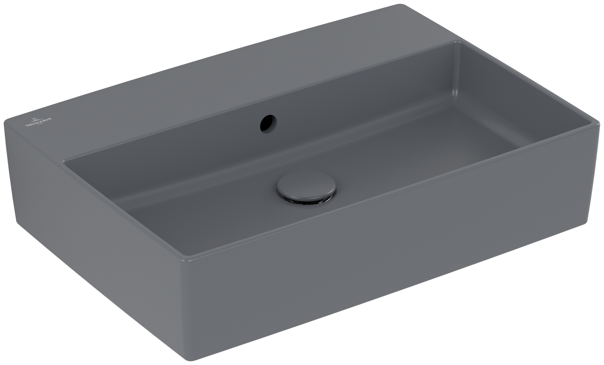Villeroy & Boch Memento 2.0 Surface-mounted washbasin, 600x420x140mm, with overflow, Graphite CeramicPlus