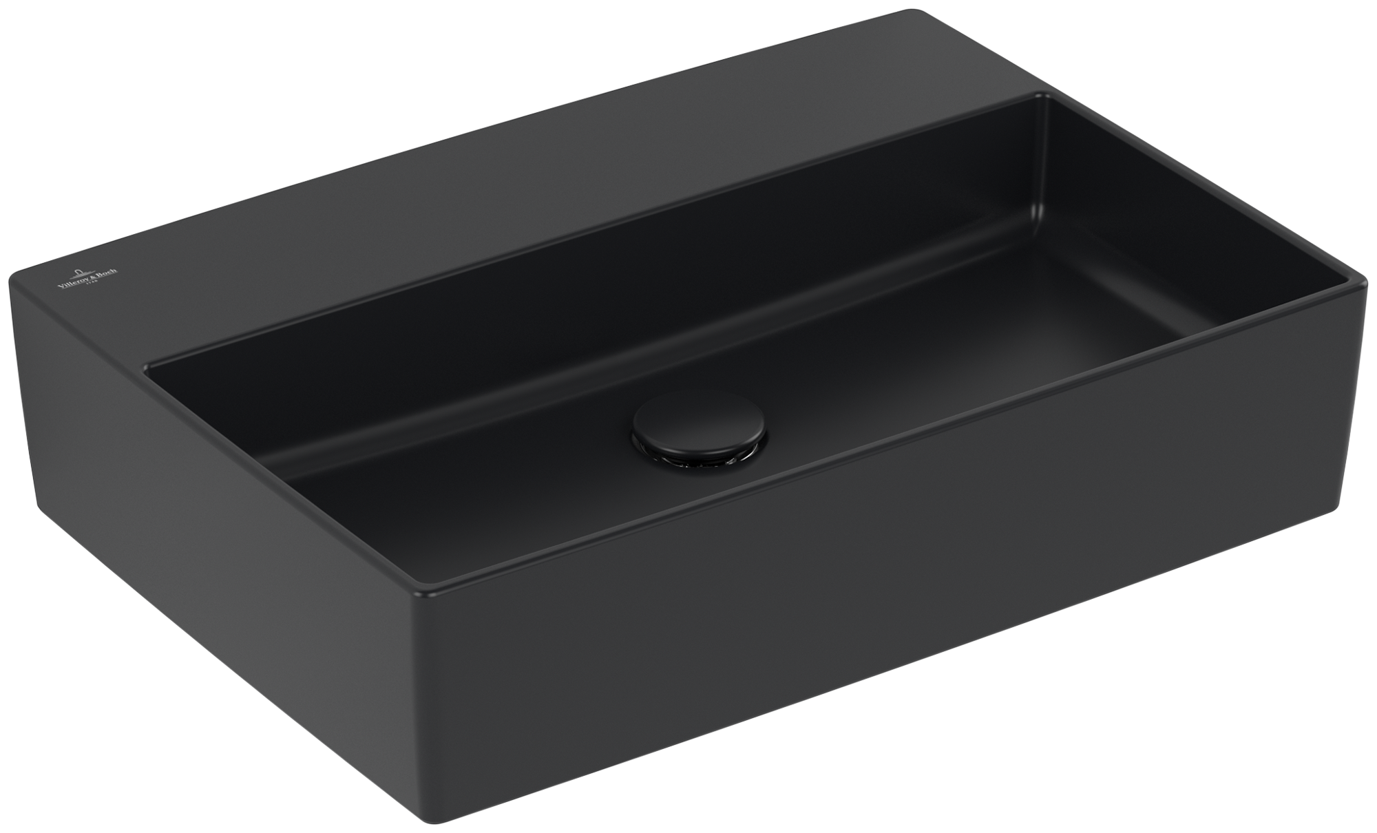 Villeroy & Boch Memento 2.0 Vasque à poser, 600x420x140mm, sans trop-plein, Pure Black CeramicPlus