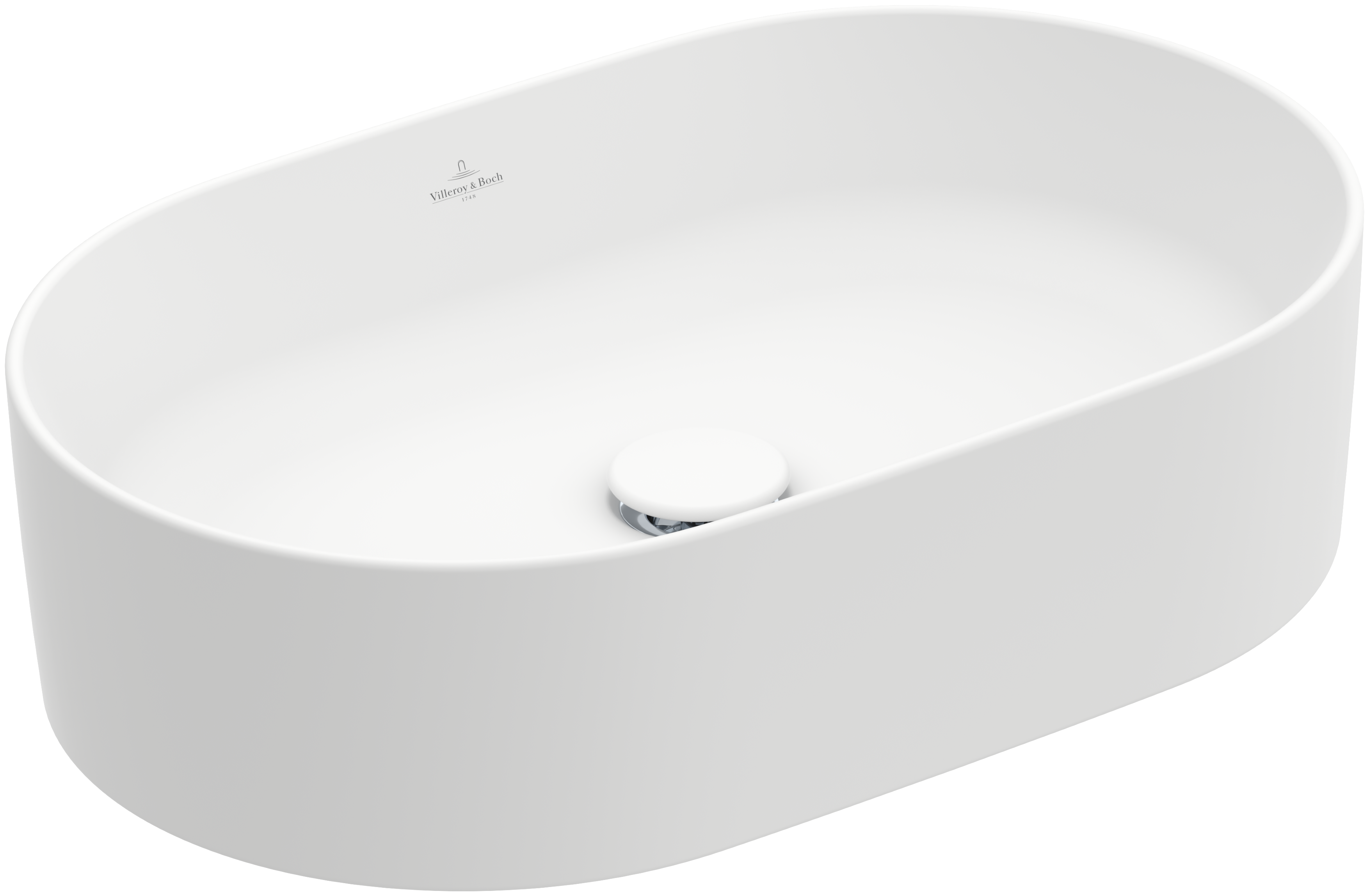 Villeroy & Boch Collaro Surface-mounted washbasin, 560x360x145mm, without overflow, Stone White CeramicPlus