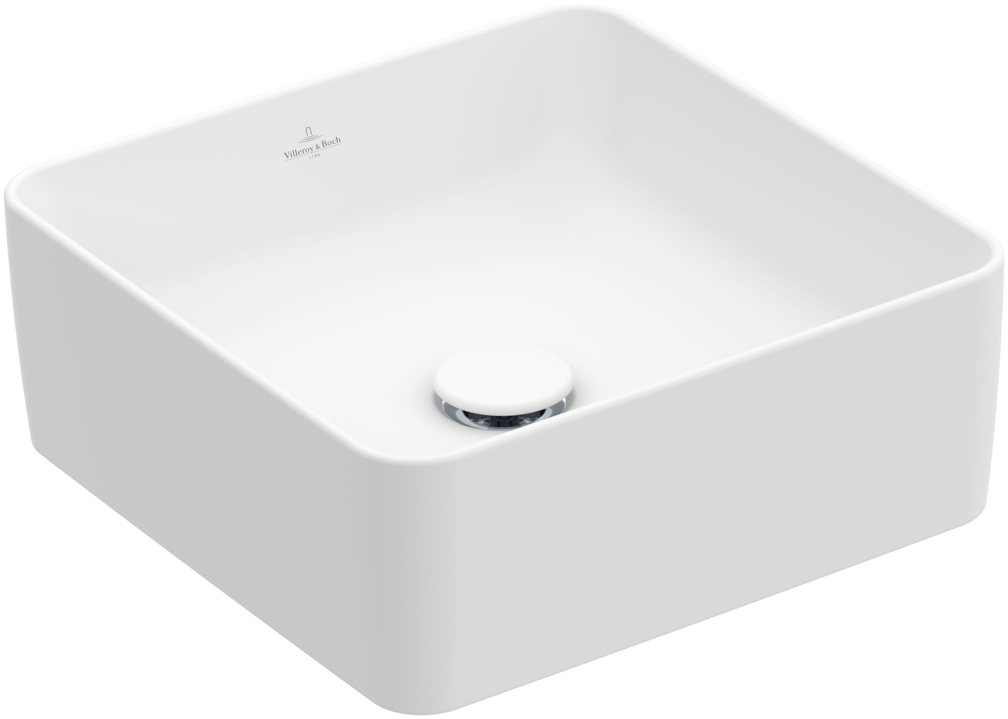 Villeroy & Boch Collaro Surface-mounted washbasin, 380x380x145mm, without overflow, Stone White CeramicPlus