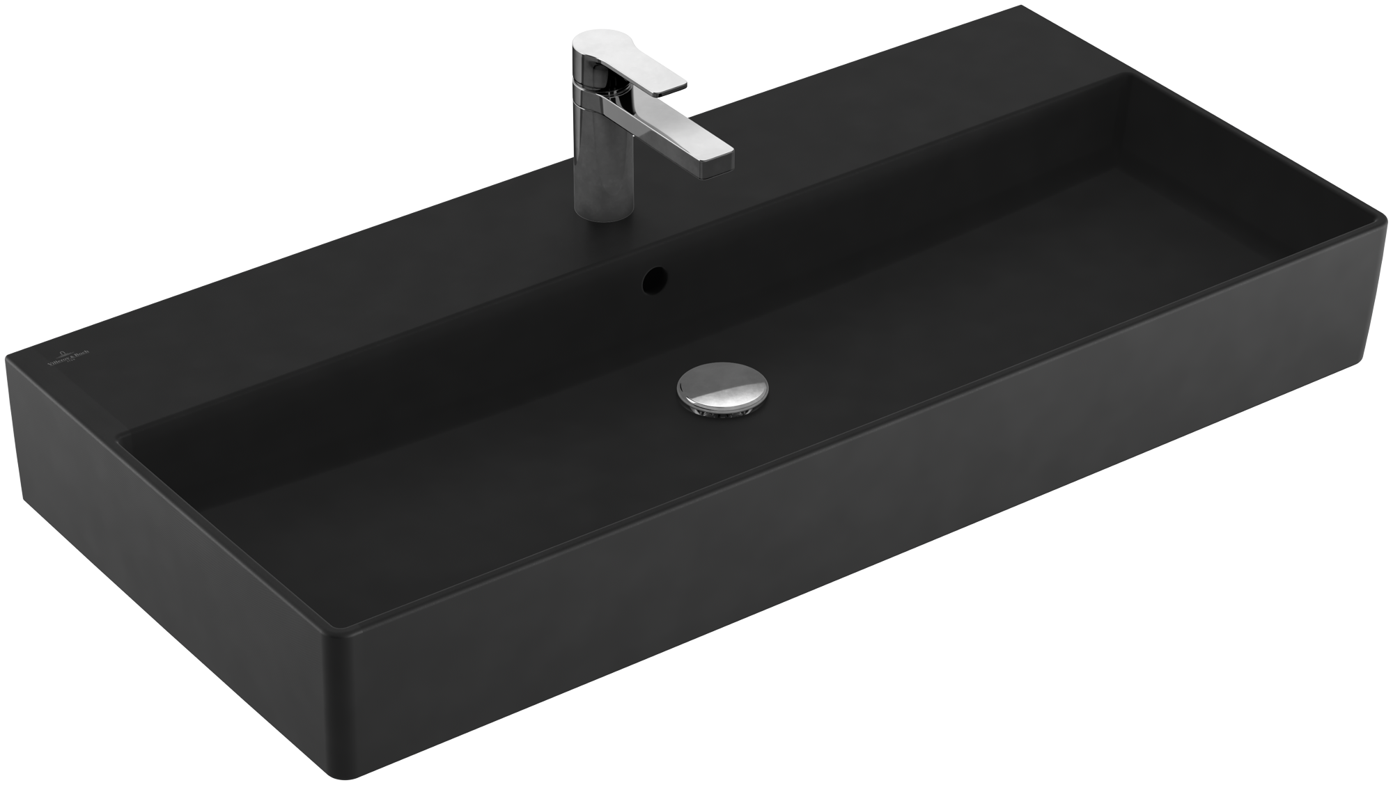 Villeroy & Boch Memento 2.0 Washbasin, 1000x470x135mm, with overflow, Pure Black CeramicPlus