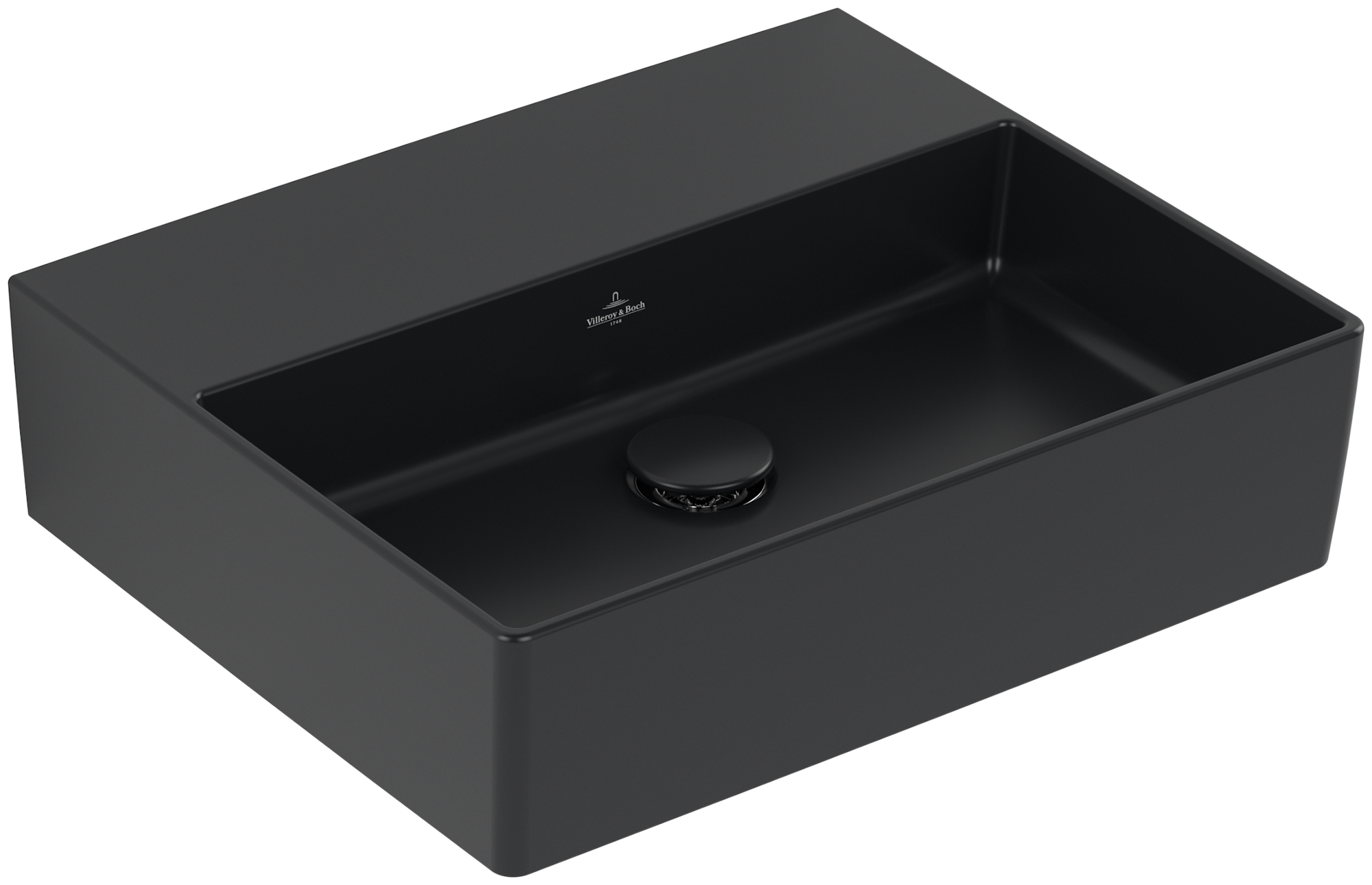Villeroy & Boch Memento 2.0 Washbasin, 500x420x140mm, without overflow, Pure Black CeramicPlus