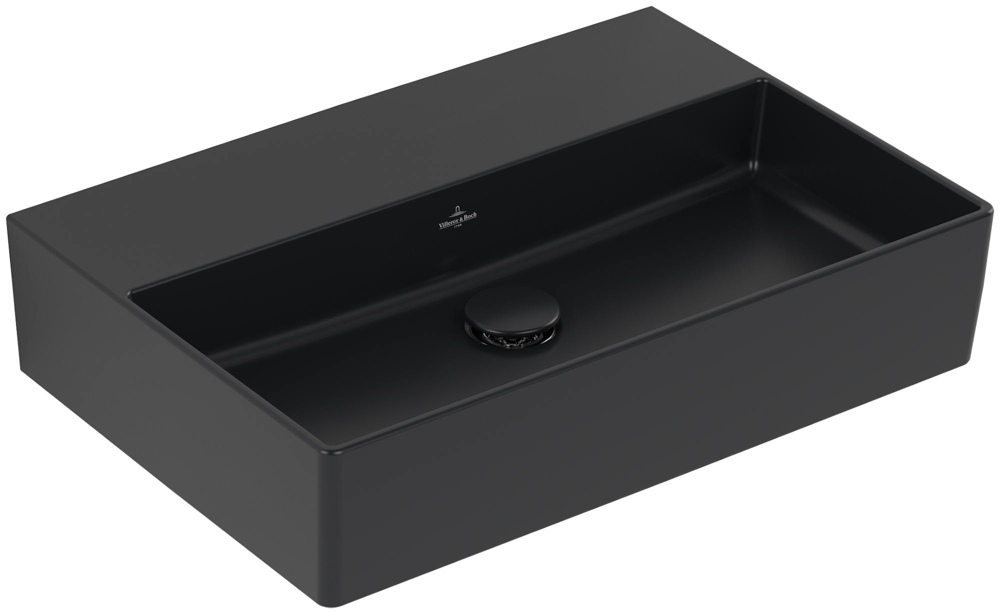 Villeroy & Boch Memento 2.0 Washbasin, 600x420x135mm, without overflow, Pure Black CeramicPlus