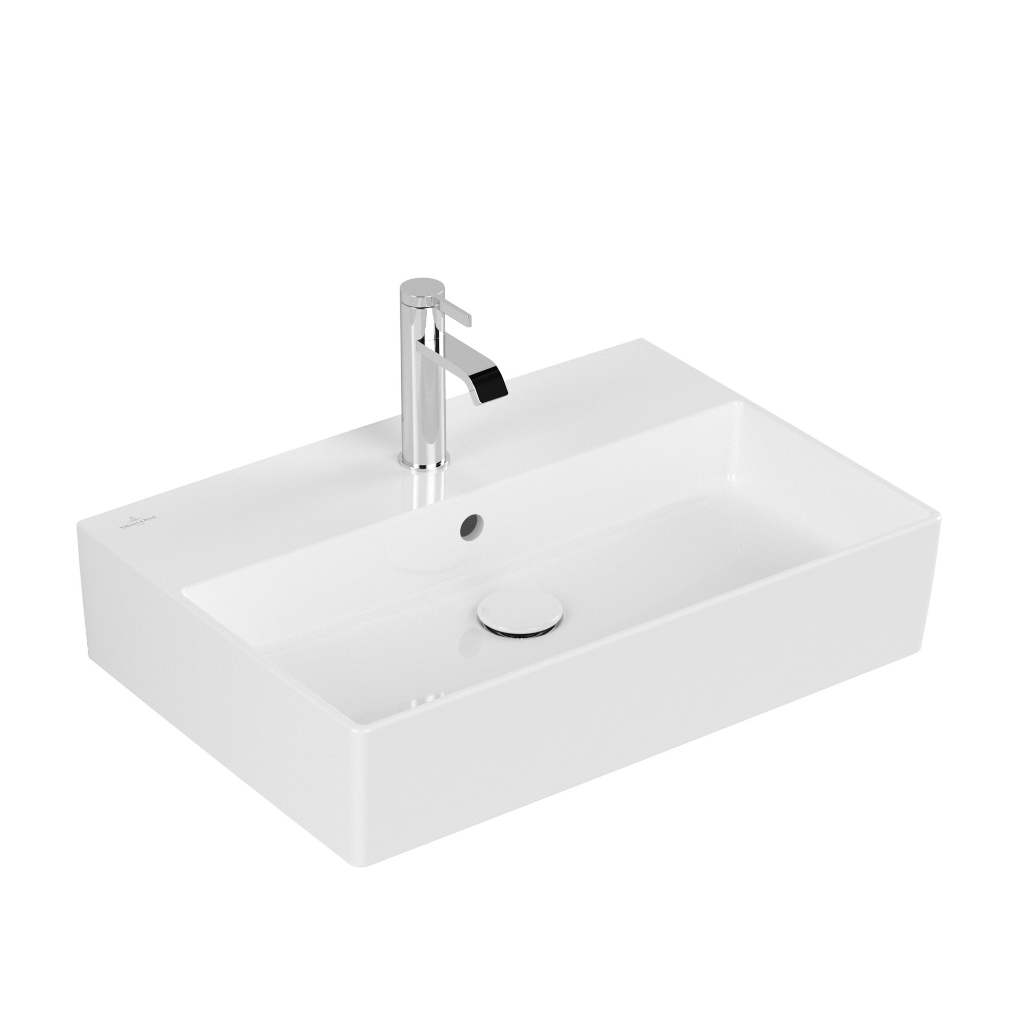 Villeroy & Boch Memento 2.0 Tvättställ, 600x420x135mm, med hål för bräddavlopp, Vit Alpin CeramicPlus