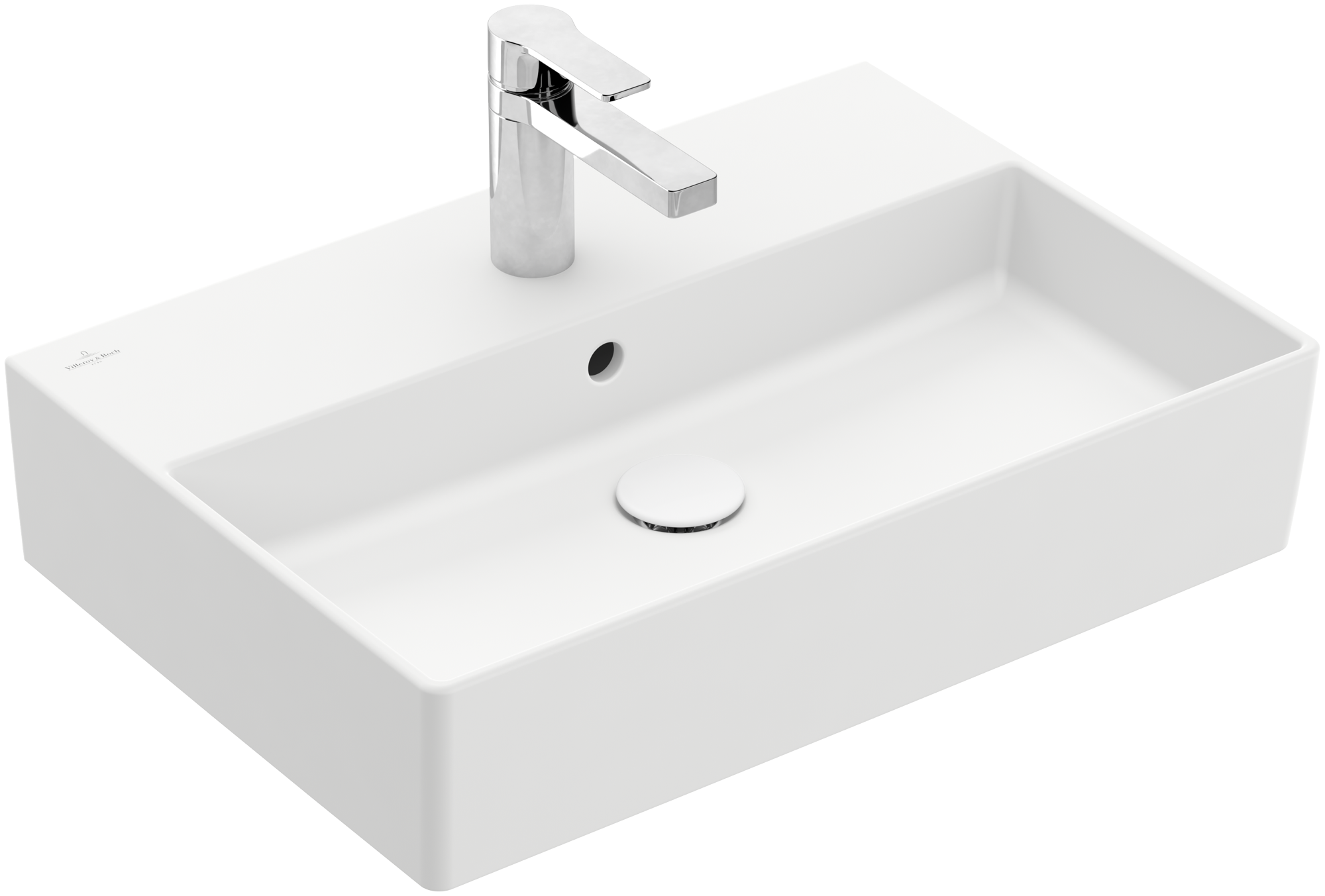 Villeroy & Boch Memento 2.0 Washbasin, 600x420x135mm, with overflow, Stone White CeramicPlus