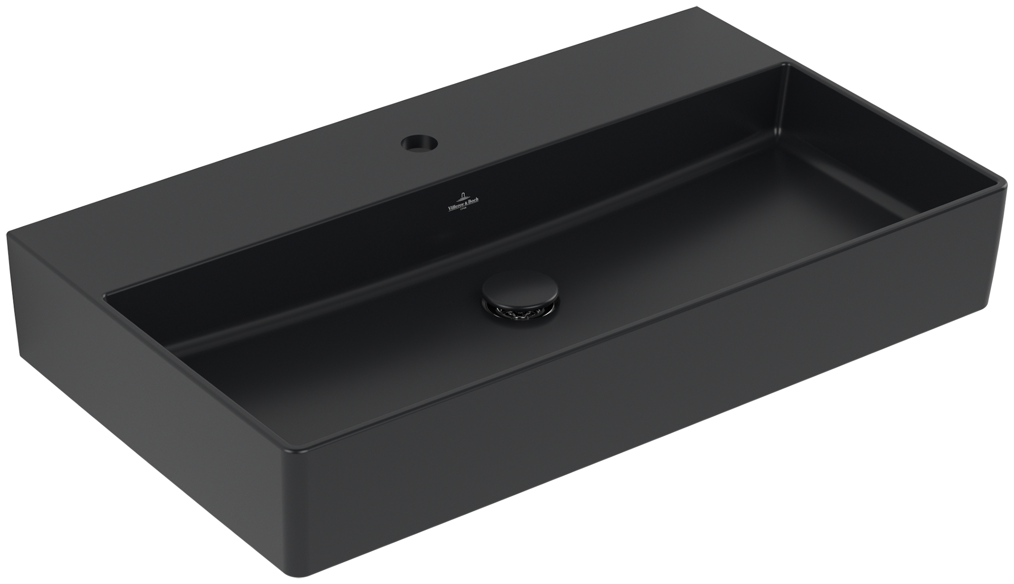 Villeroy & Boch 弥蔓托 2.0 洗脸盆, 800x470x140mm, 无溢水孔, 雅墨黑 CPlus
易洁釉面