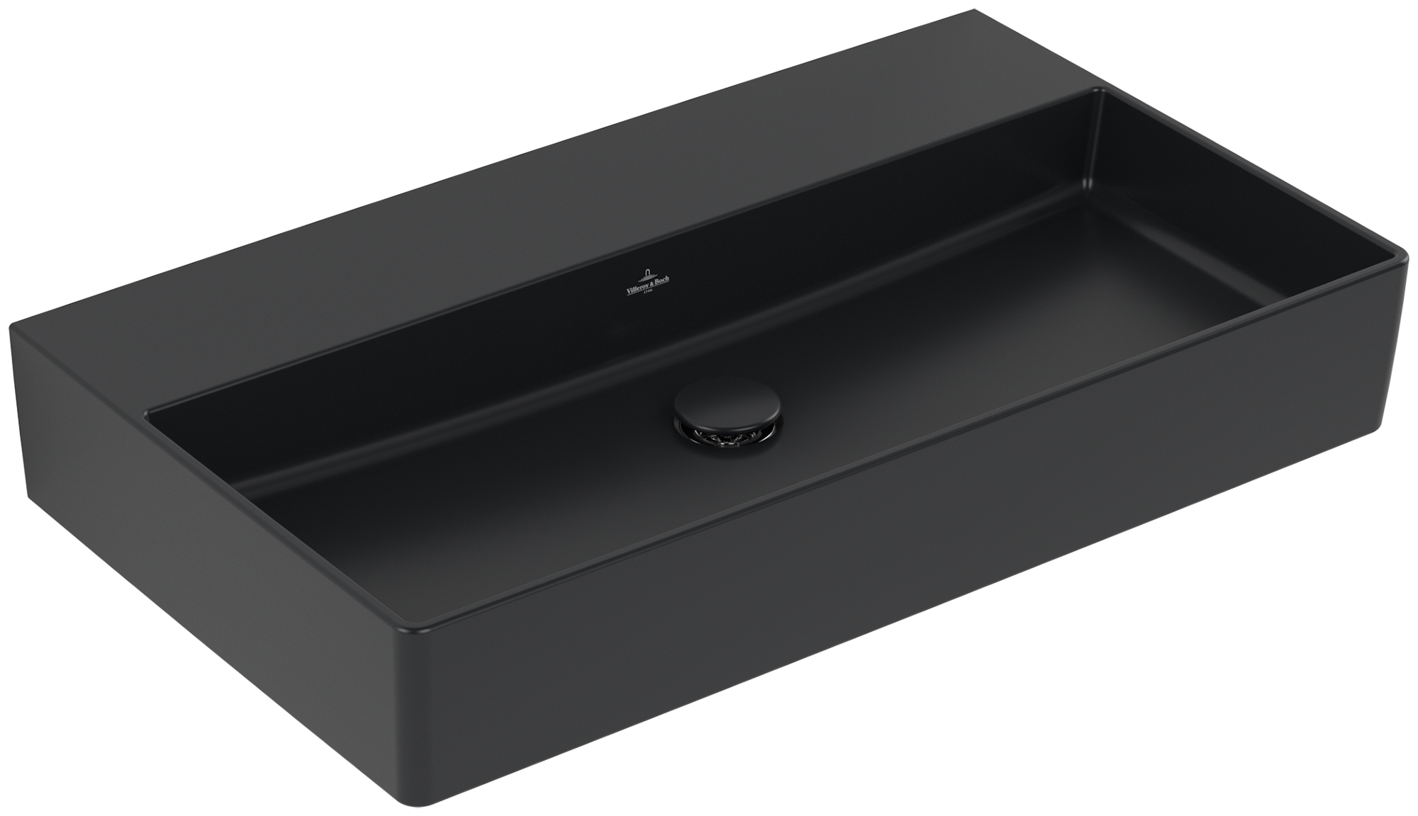 Villeroy & Boch Memento 2.0 Washbasin, 800x470x140mm, without overflow, Pure Black CeramicPlus