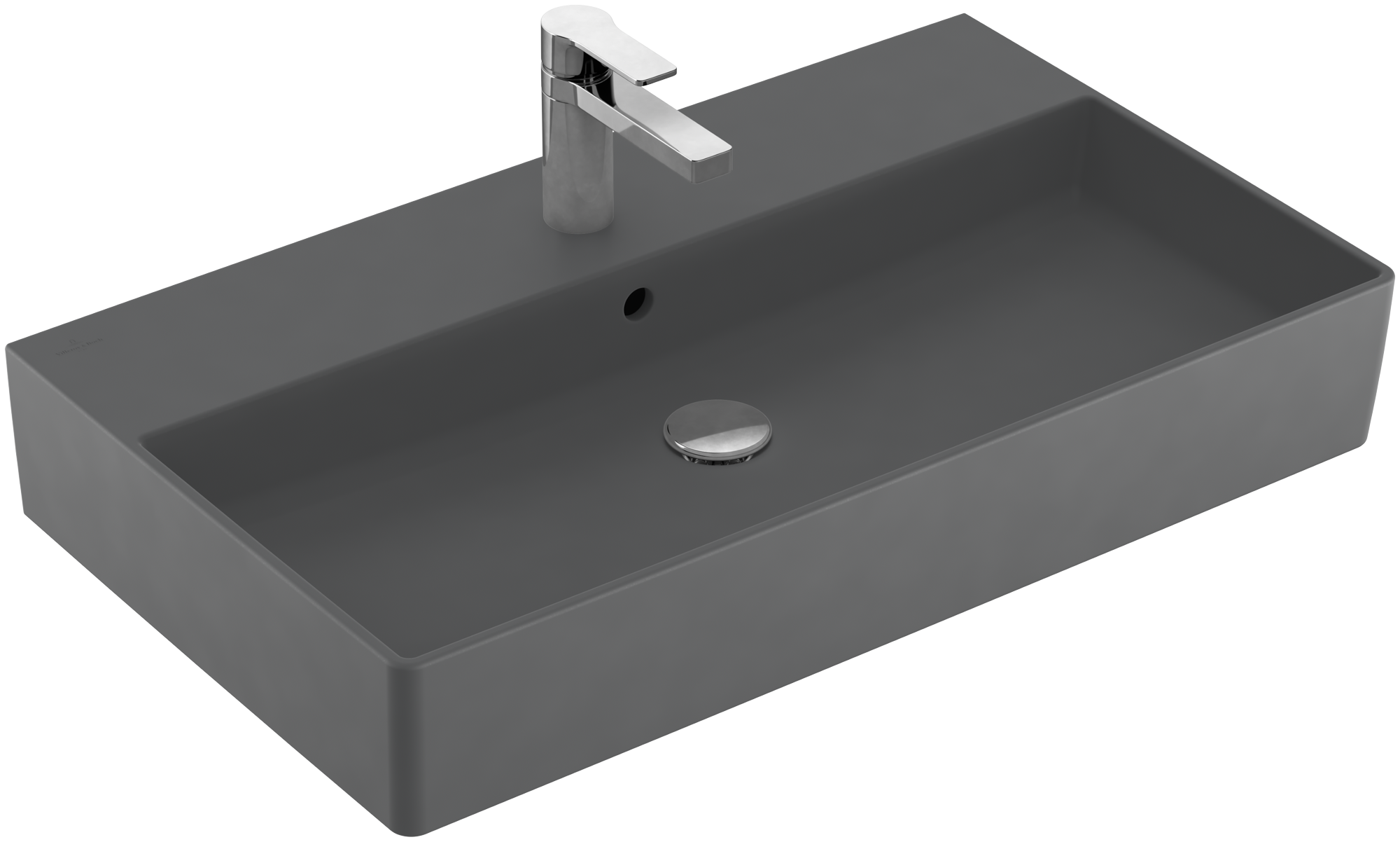 Villeroy & Boch Memento 2.0 Waschbecken, 800x470x140mm, mit Überlauf, Graphite CeramicPlus