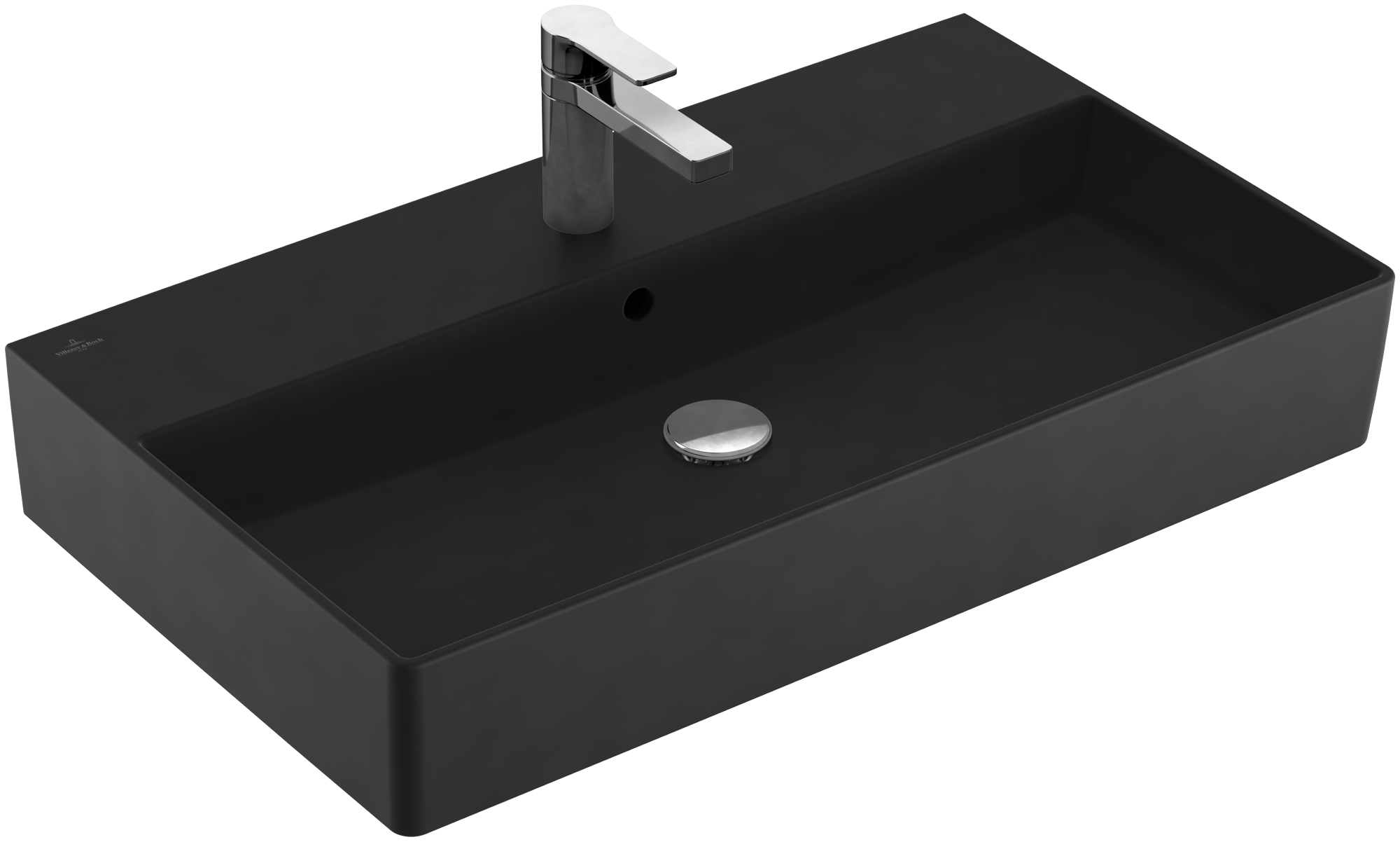 Villeroy & Boch Memento 2.0 Washbasin, 800x470x140mm, with overflow, Pure Black CeramicPlus