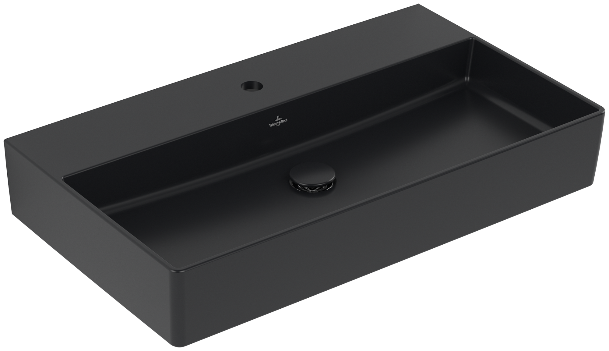 Villeroy & Boch Memento 2.0 Washbasin, 800x470x140mm, without overflow, Pure Black CeramicPlus