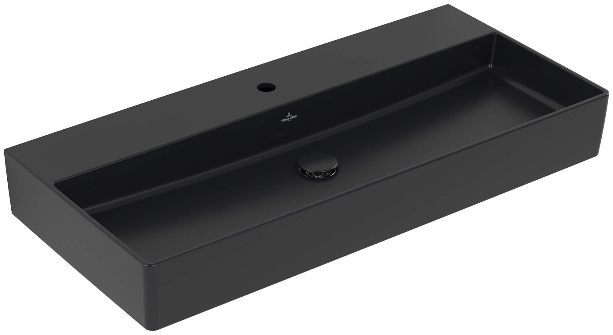 Villeroy & Boch Memento 2.0 Washbasin, 1000x470x135mm, without overflow, Pure Black CeramicPlus
