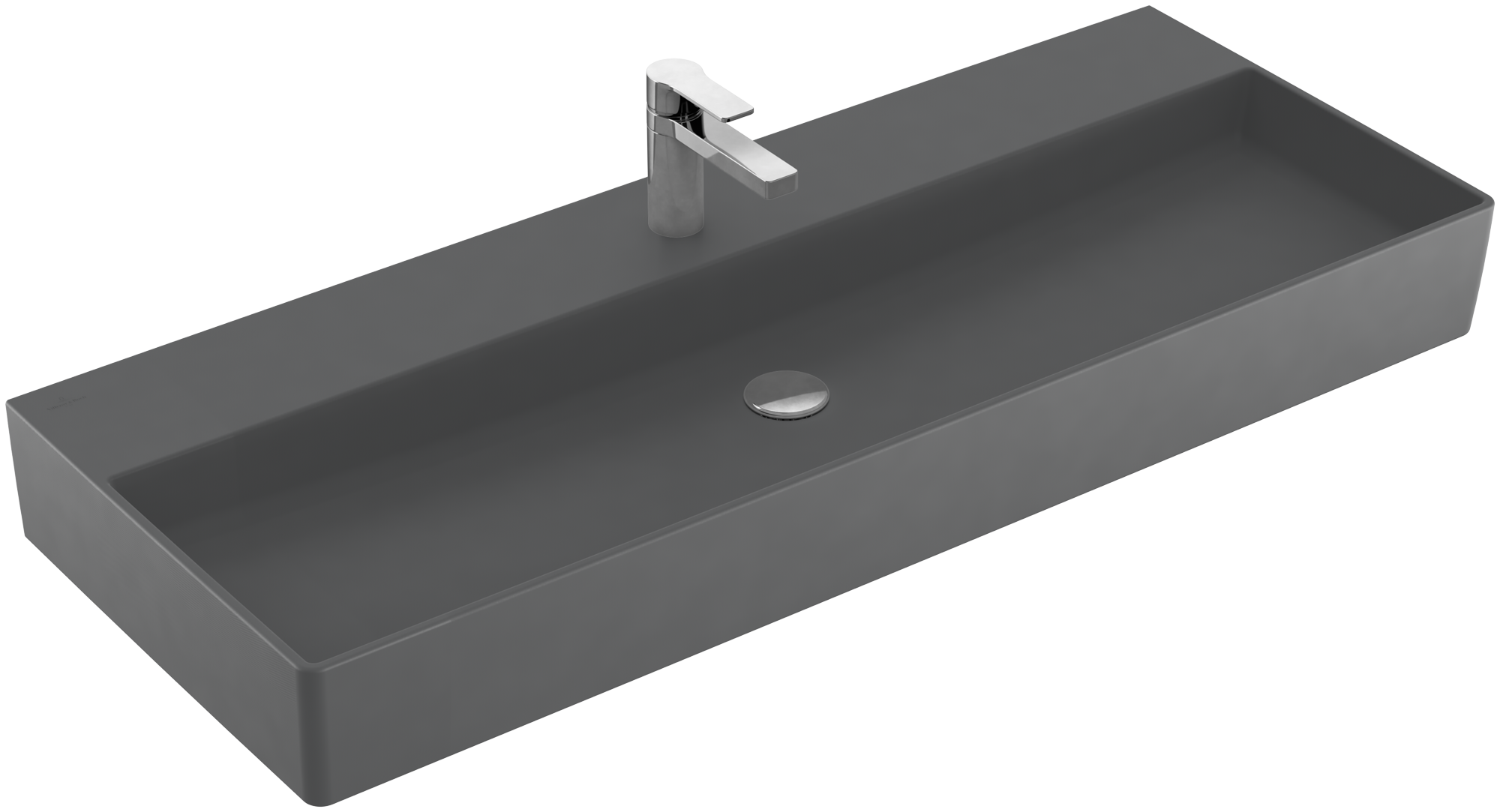 Villeroy & Boch Memento 2.0 Waschbecken, 1200x470x150mm, ohne Überlauf, Graphite CeramicPlus