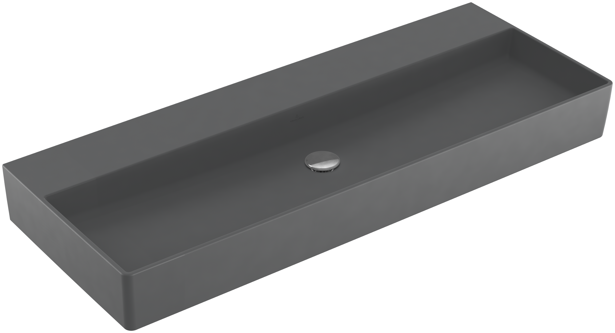 Villeroy & Boch Memento 2.0 Waschbecken, 1200x470x150mm, ohne Überlauf, Graphite CeramicPlus