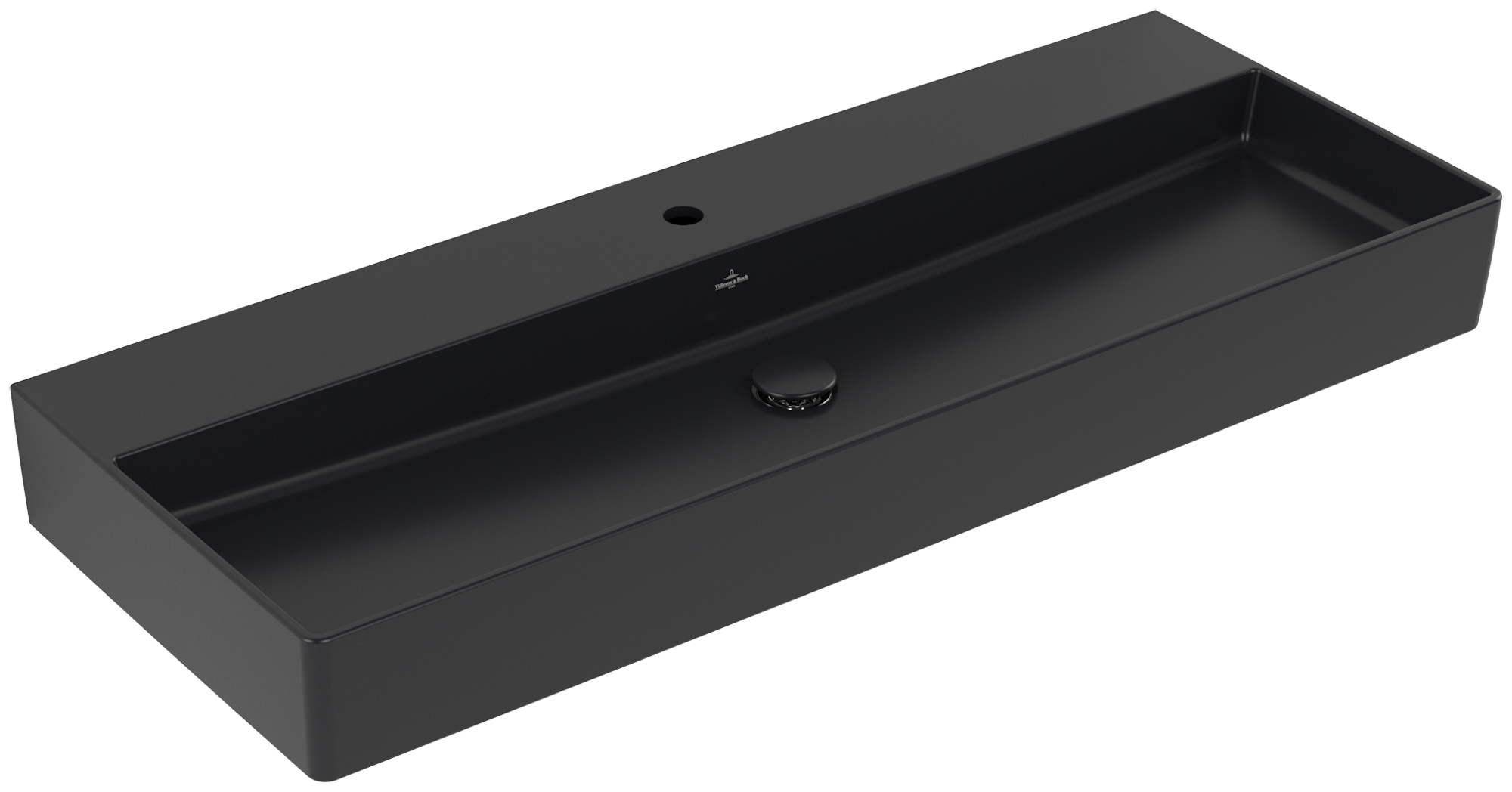 Villeroy & Boch Memento 2.0 Washbasin, 1200x470x150mm, without overflow, Pure Black CeramicPlus