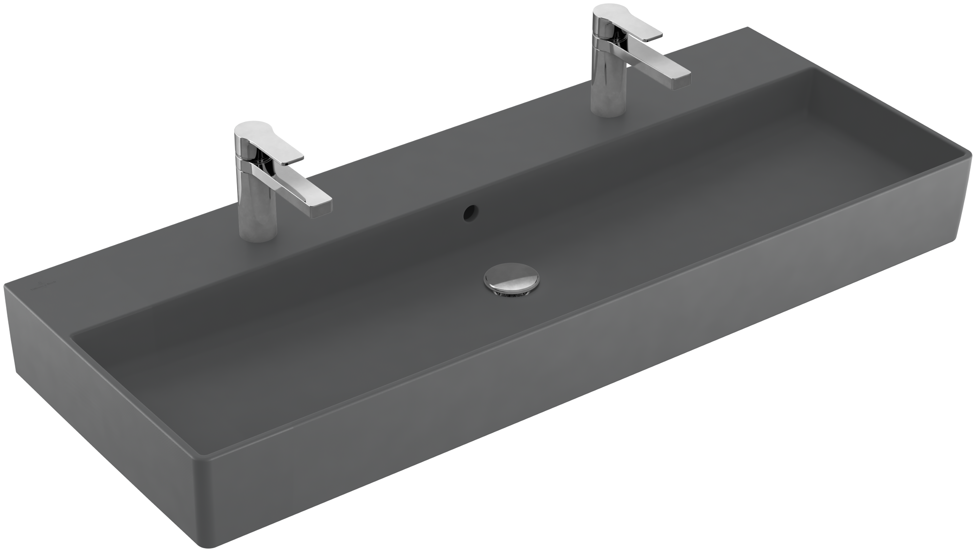 Villeroy & Boch Memento 2.0 Waschbecken, 1200x470x150mm, mit Überlauf, Graphite CeramicPlus
