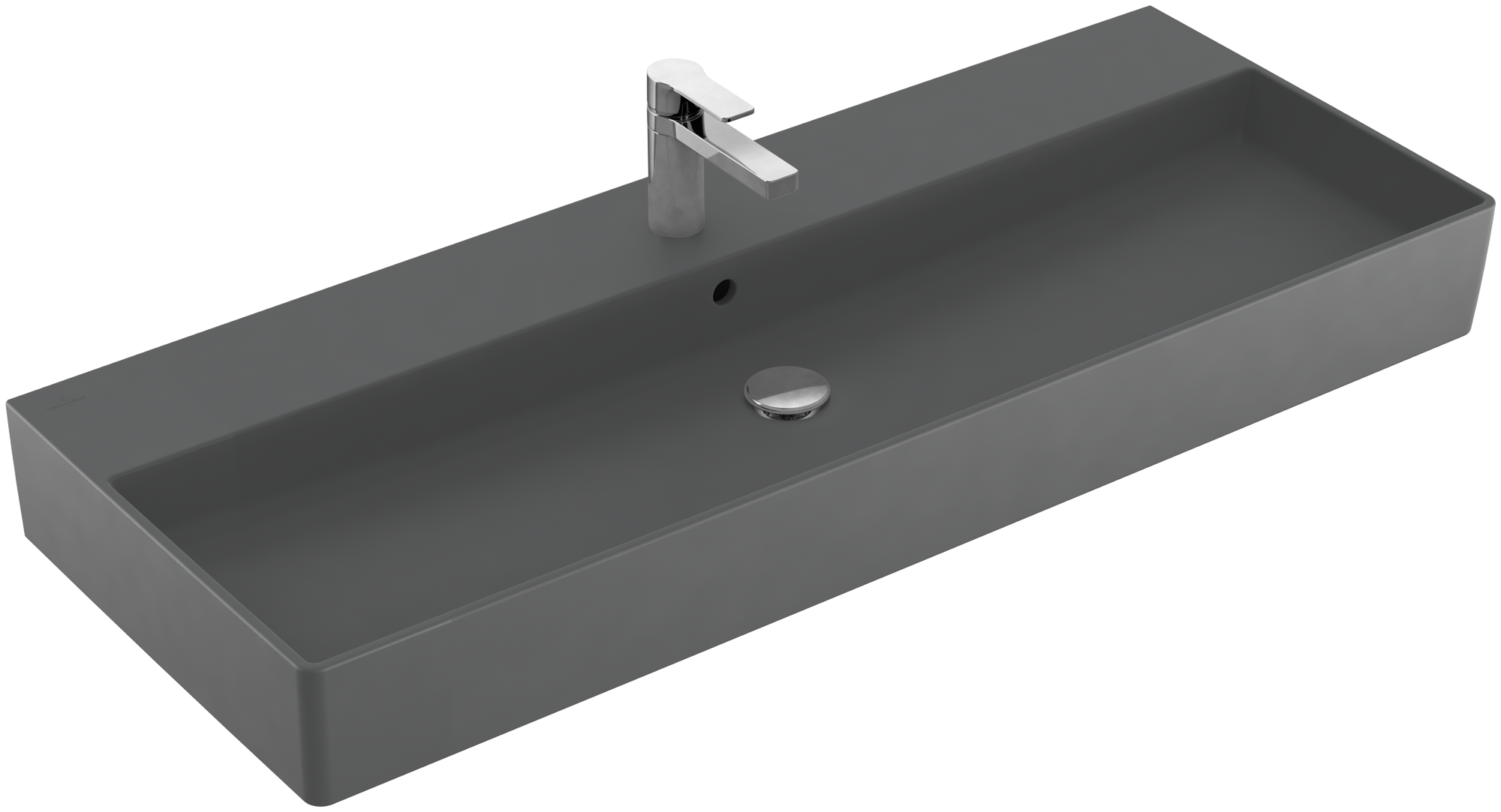 Villeroy & Boch Memento 2.0 Waschbecken, 1200x470x150mm, mit Überlauf, Graphite CeramicPlus