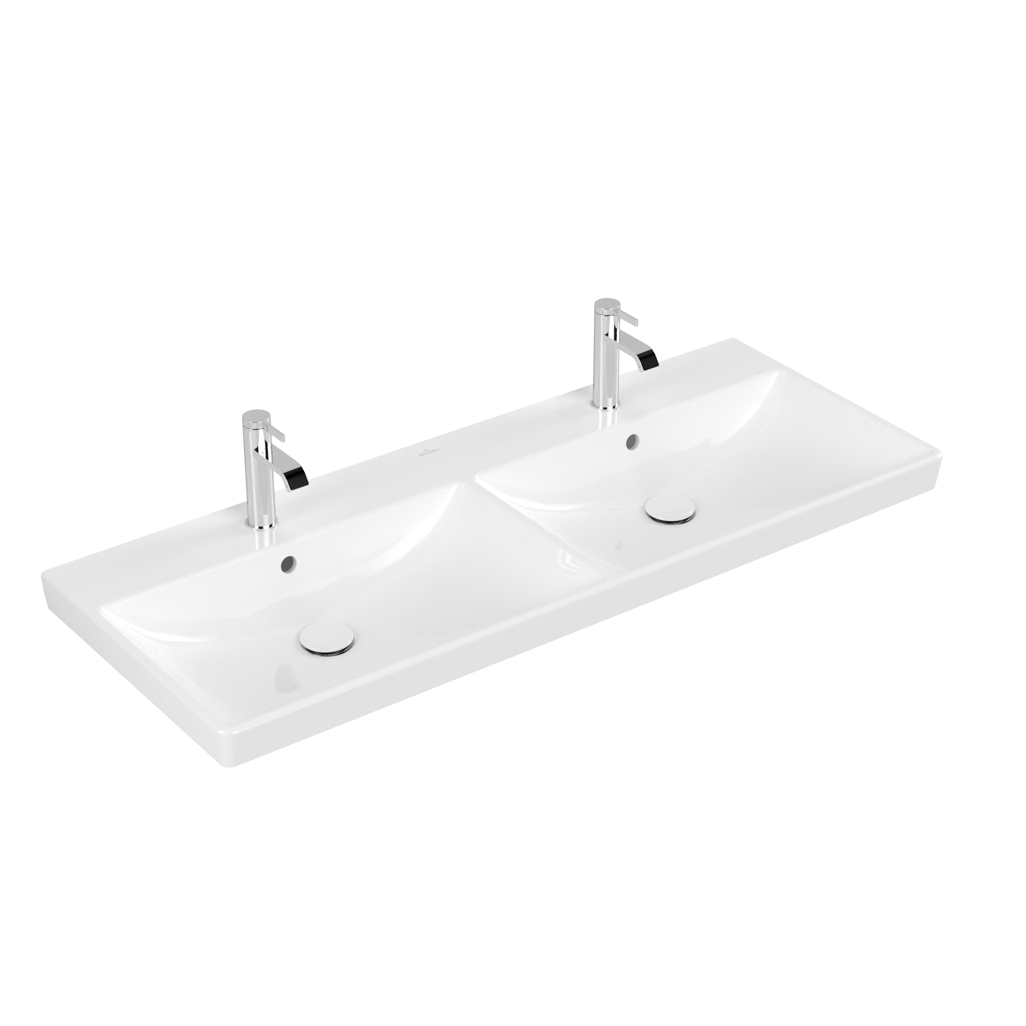 Villeroy & Boch Avento Schrank-Doppelwaschtisch, 1200x470x160mm, mit Überlauf, Weiß Alpin