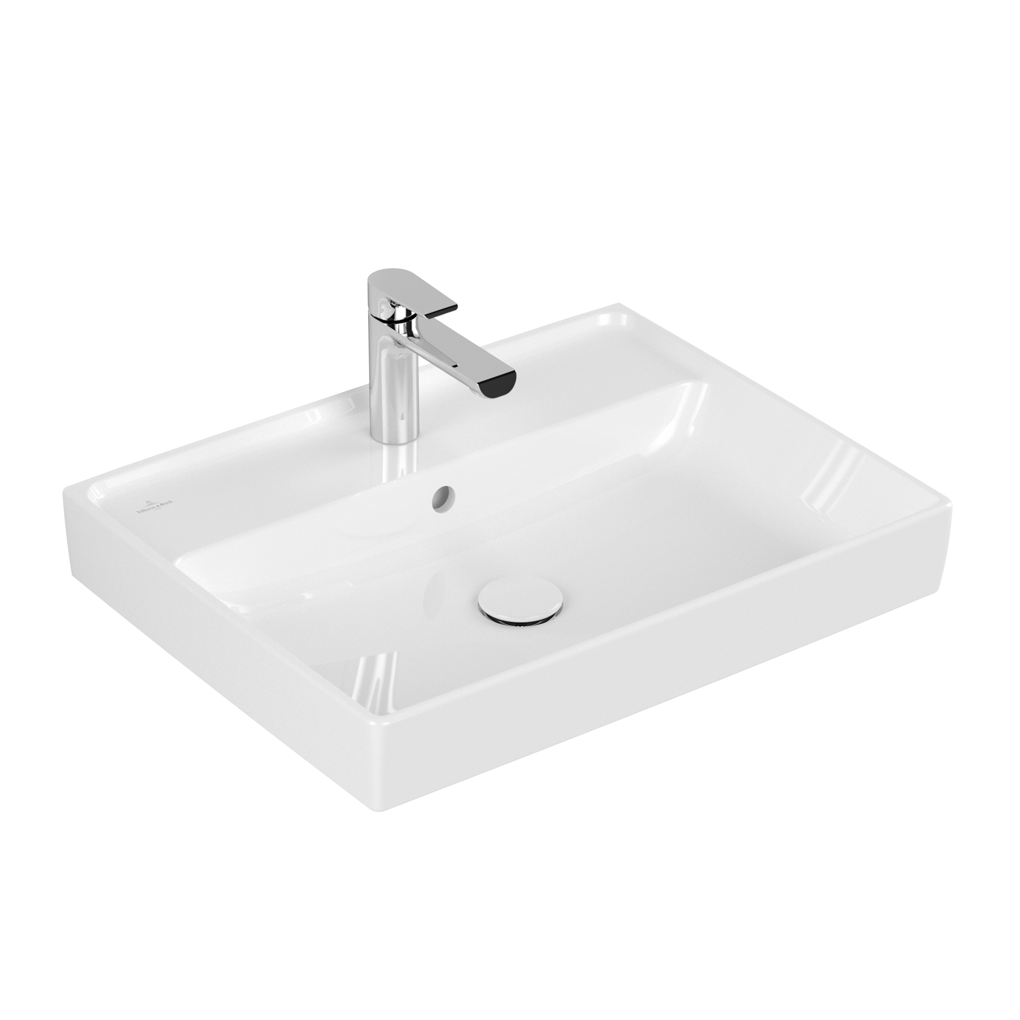 Villeroy & Boch Collaro Lavabo, 600x470x160mm, con rebosadero, Blanco CeramicPlus
