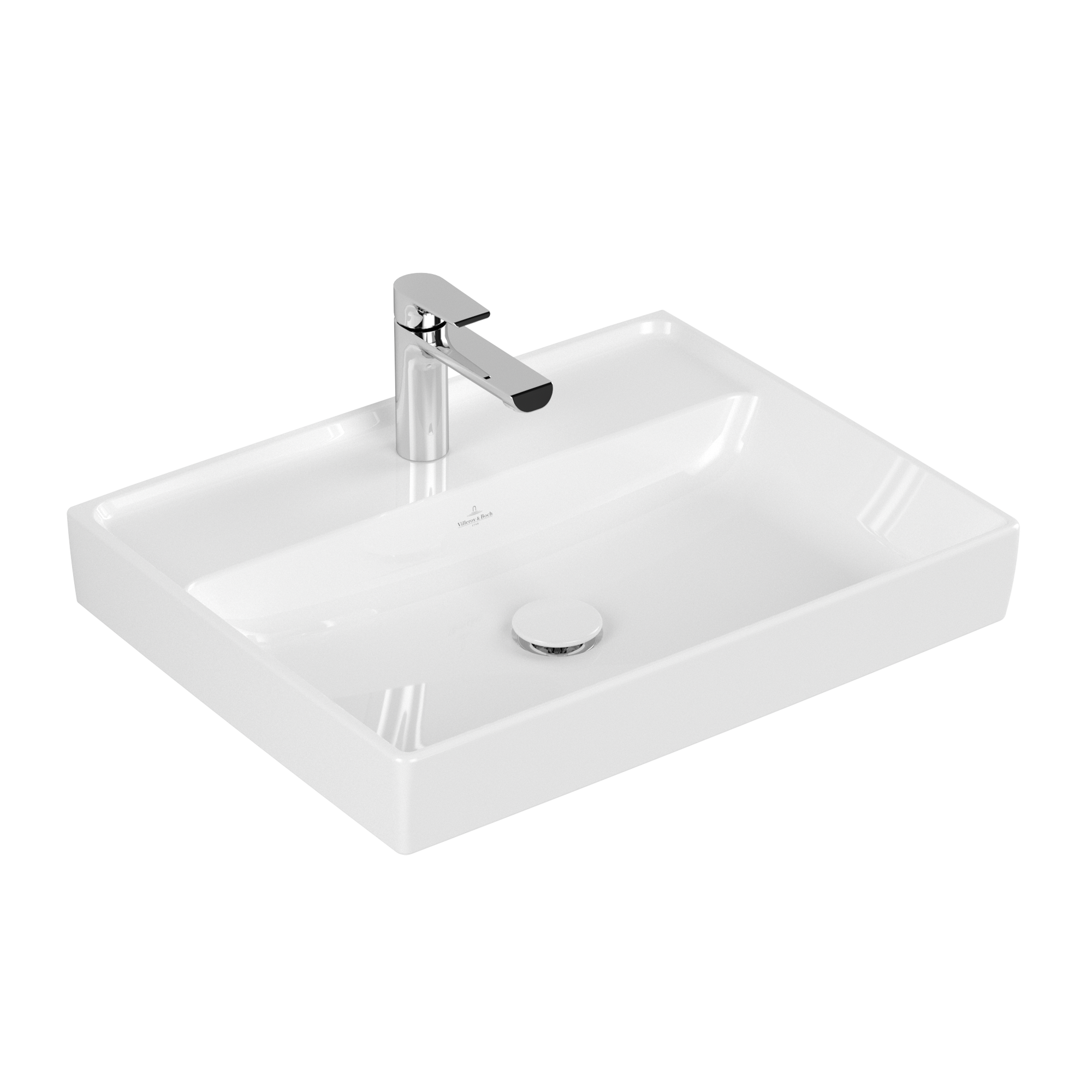 Villeroy & Boch Collaro Tvättställ, 600x470x160mm, utan bräddavlopp, Vit Alpin CeramicPlus