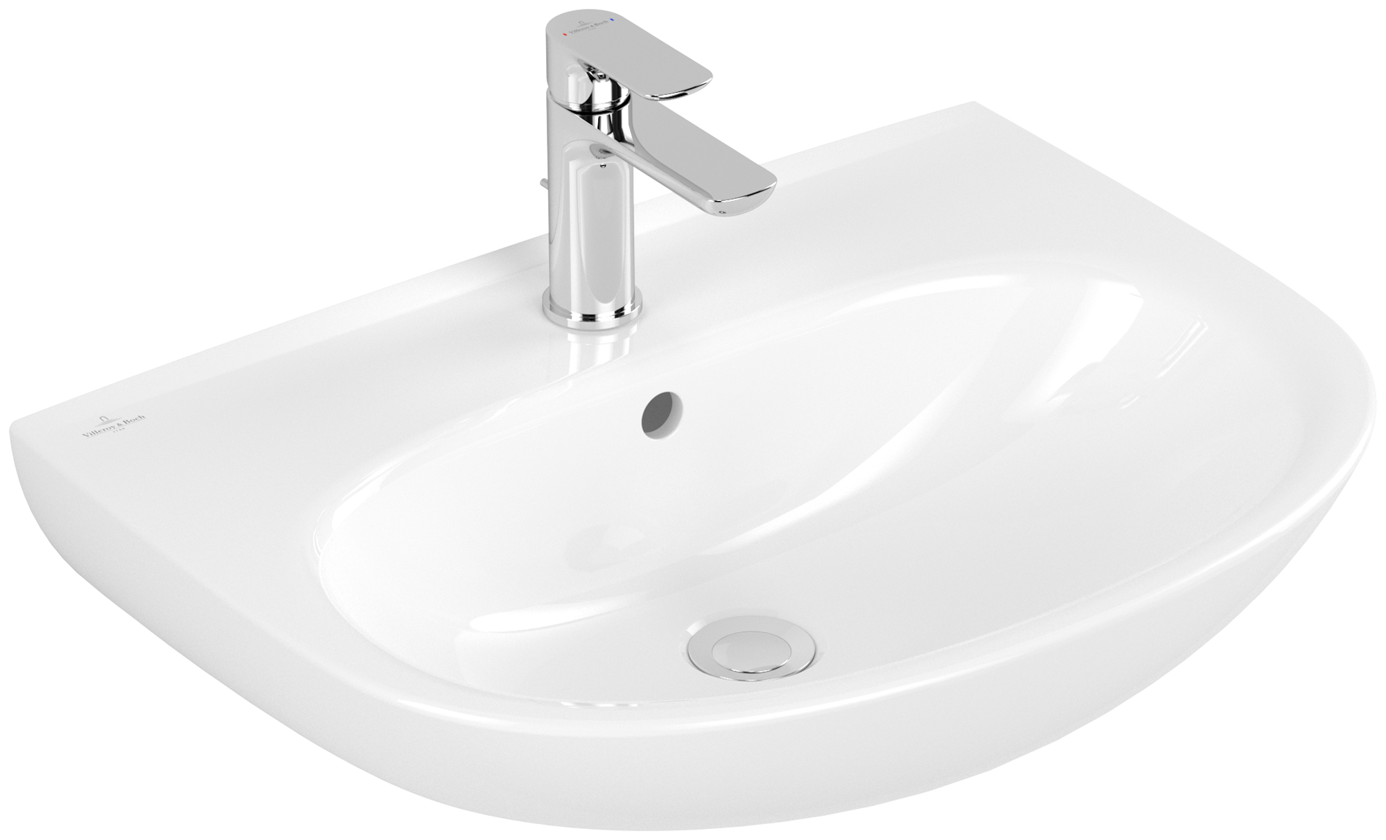 Villeroy & Boch O.novo Washbasin, 600x460x180mm, with overflow, White Alpin