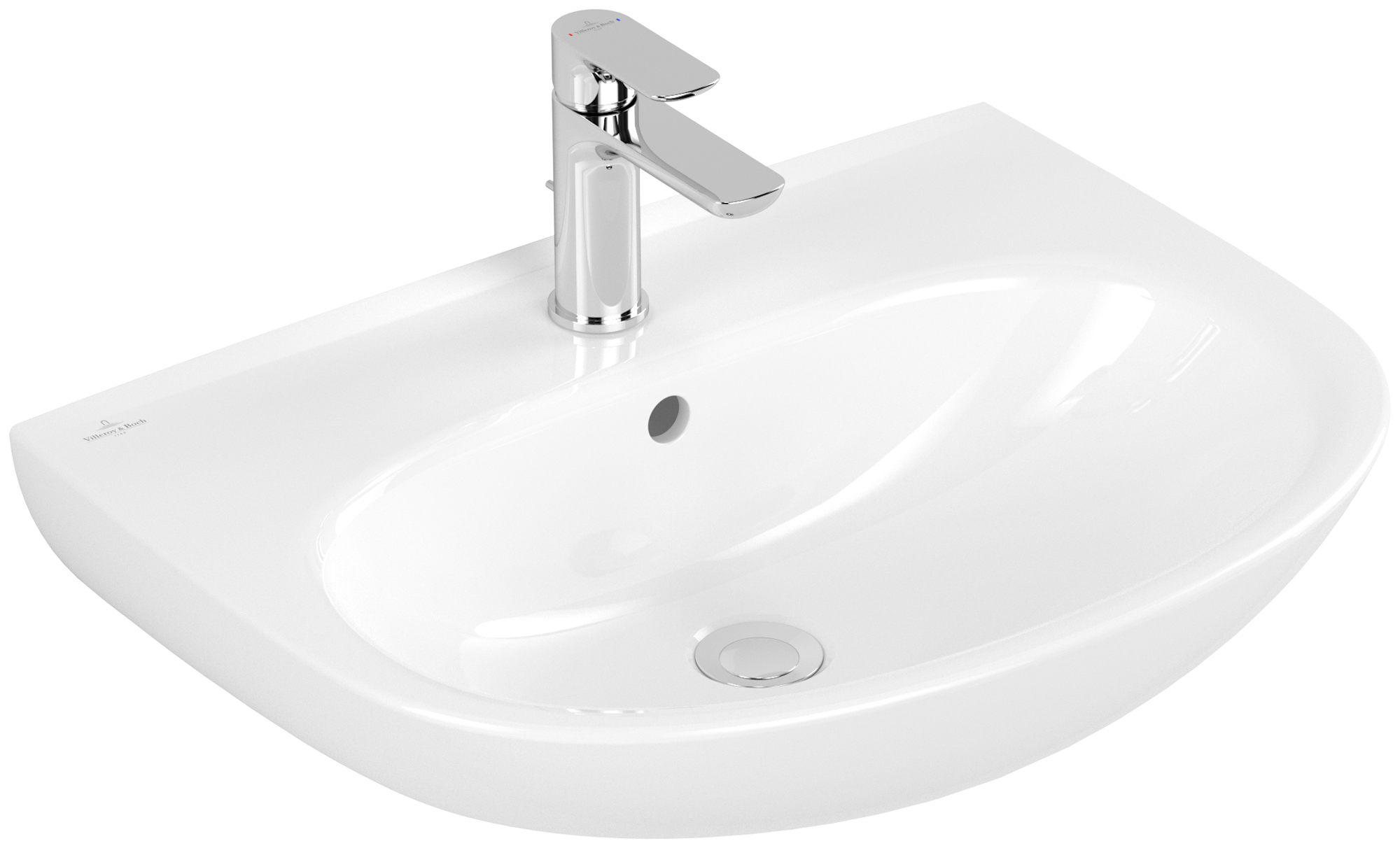 Villeroy & Boch O.novo Washbasin, 600x460x180mm, with overflow, White Alpin CeramicPlus