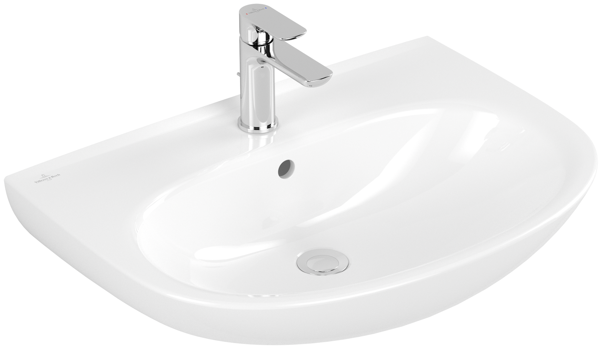Villeroy & Boch O.novo Washbasin, 650x480x180mm, with overflow, White Alpin CeramicPlus