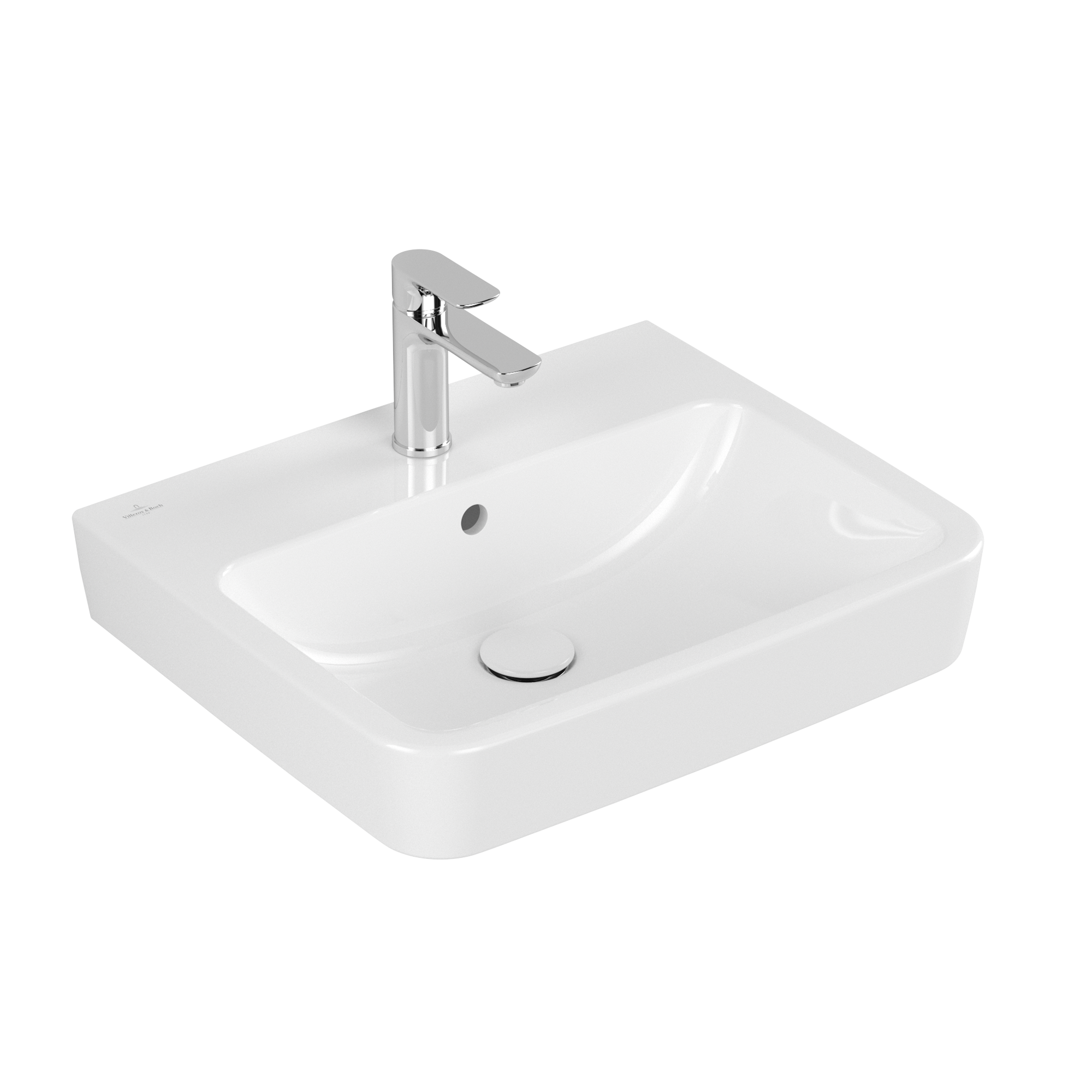Villeroy & Boch O.novo Washbasin, 550x460x175mm, with overflow, White Alpin AntiBac CeramicPlus
