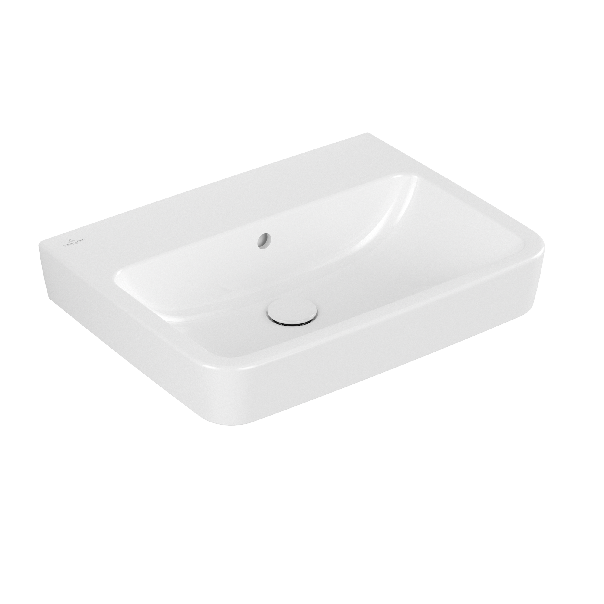 Villeroy & Boch O.novo Washbasin, 600x460x175mm, with overflow, White Alpin AntiBac CeramicPlus