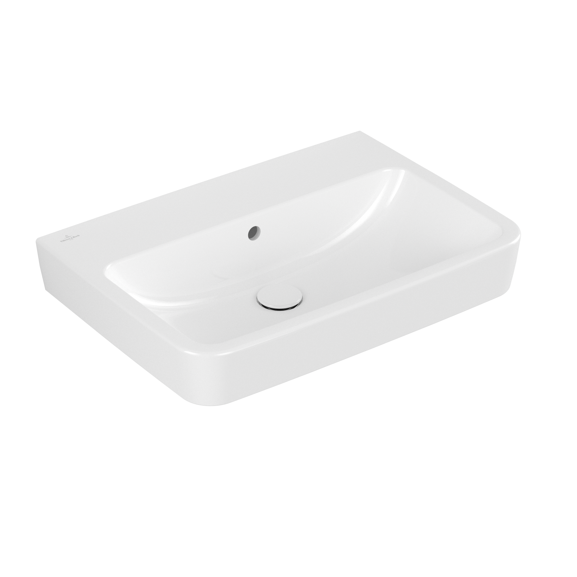 Villeroy & Boch O.novo Washbasin, 650x460x175mm, with overflow, White Alpin AntiBac CeramicPlus