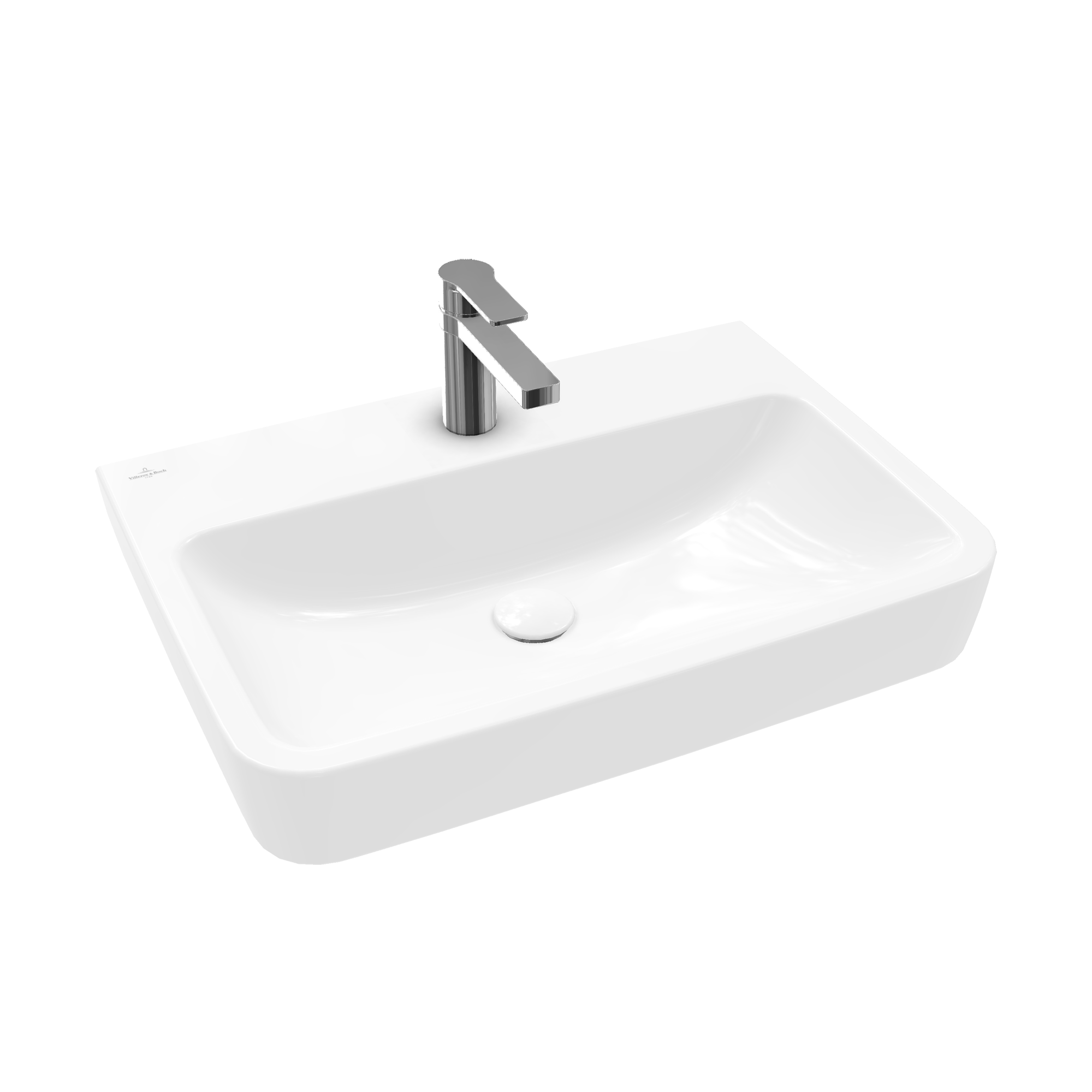 Villeroy & Boch O.novo Washbasin, 650x460x175mm, without overflow, White Alpin AntiBac CeramicPlus