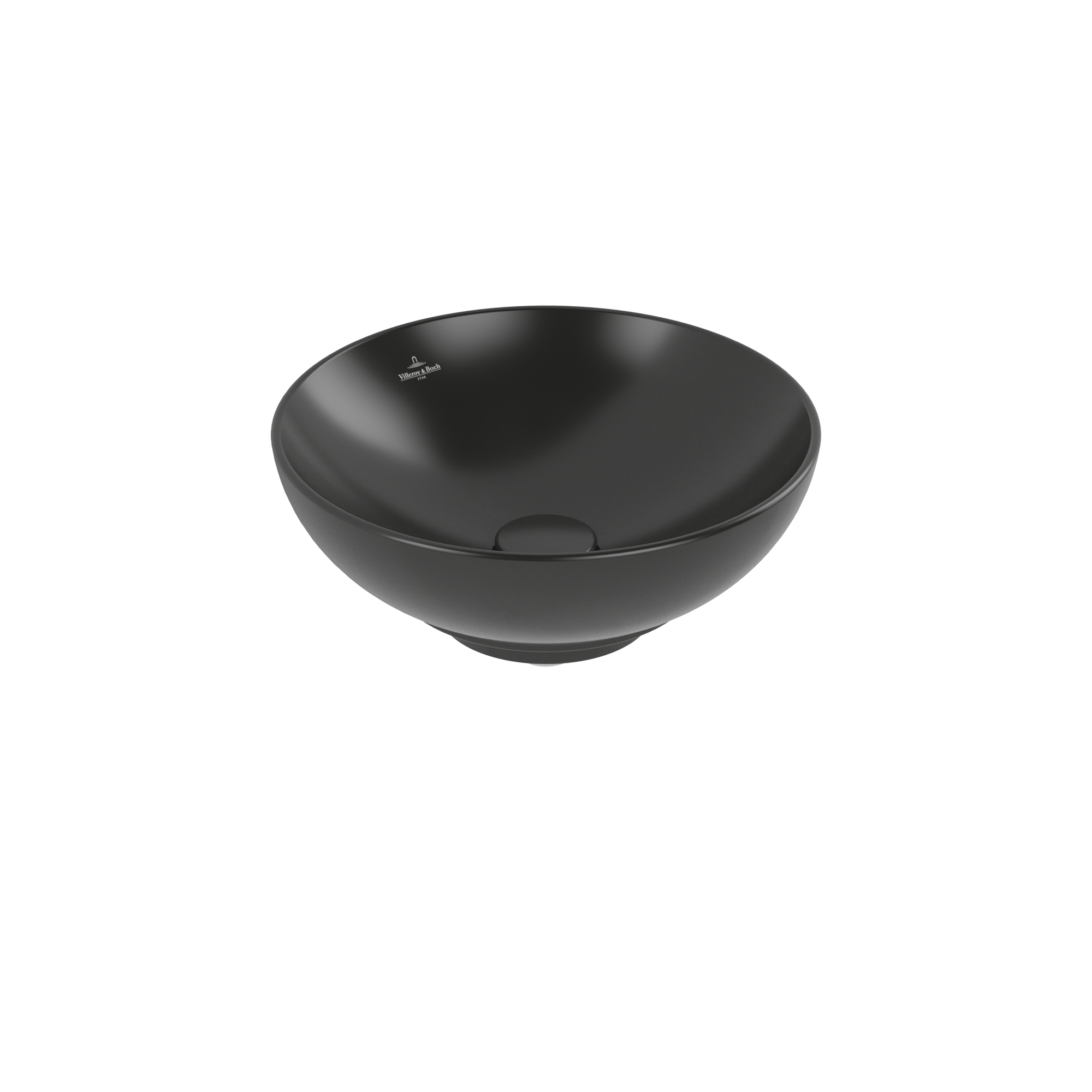 Villeroy & Boch Loop & Friends Surface-mounted washbasin, 380x380x150mm, without overflow, Pure Black CeramicPlus