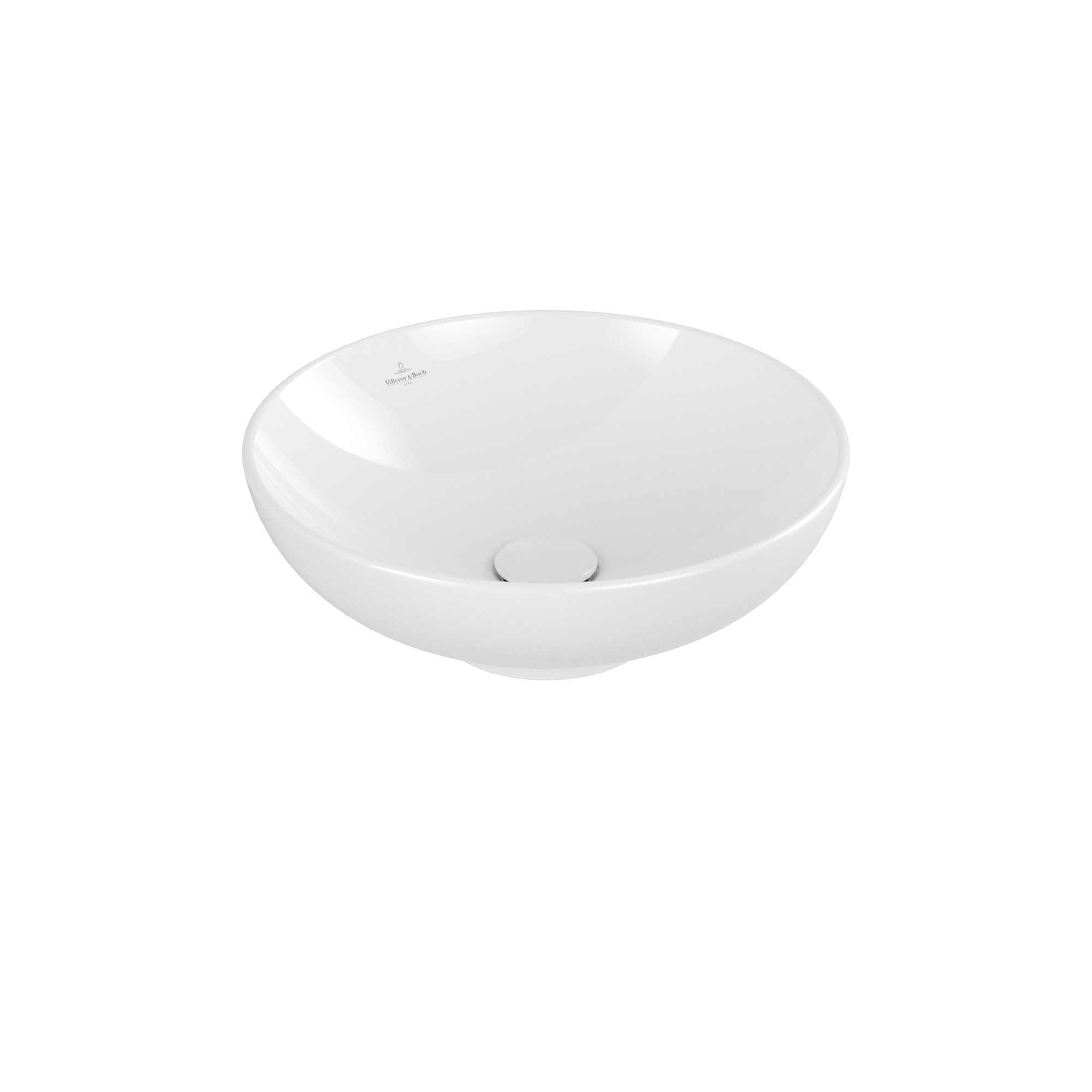 Villeroy & Boch Loop & Friends Toppmonterat tvättställ, 420x420x150mm, med hål för bräddavlopp, Vit Alpin CeramicPlus