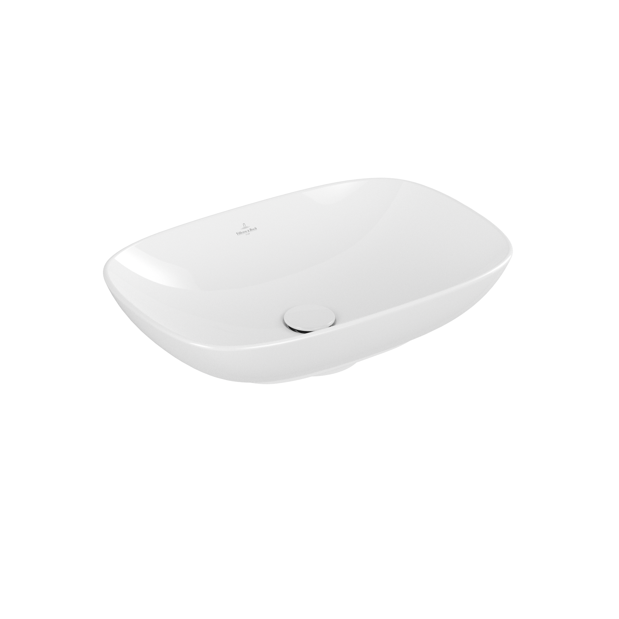 Villeroy & Boch Loop & Friends Umywalka stojąca na blacie, 560x380x150mm, z przelewem, Weiss Alpin