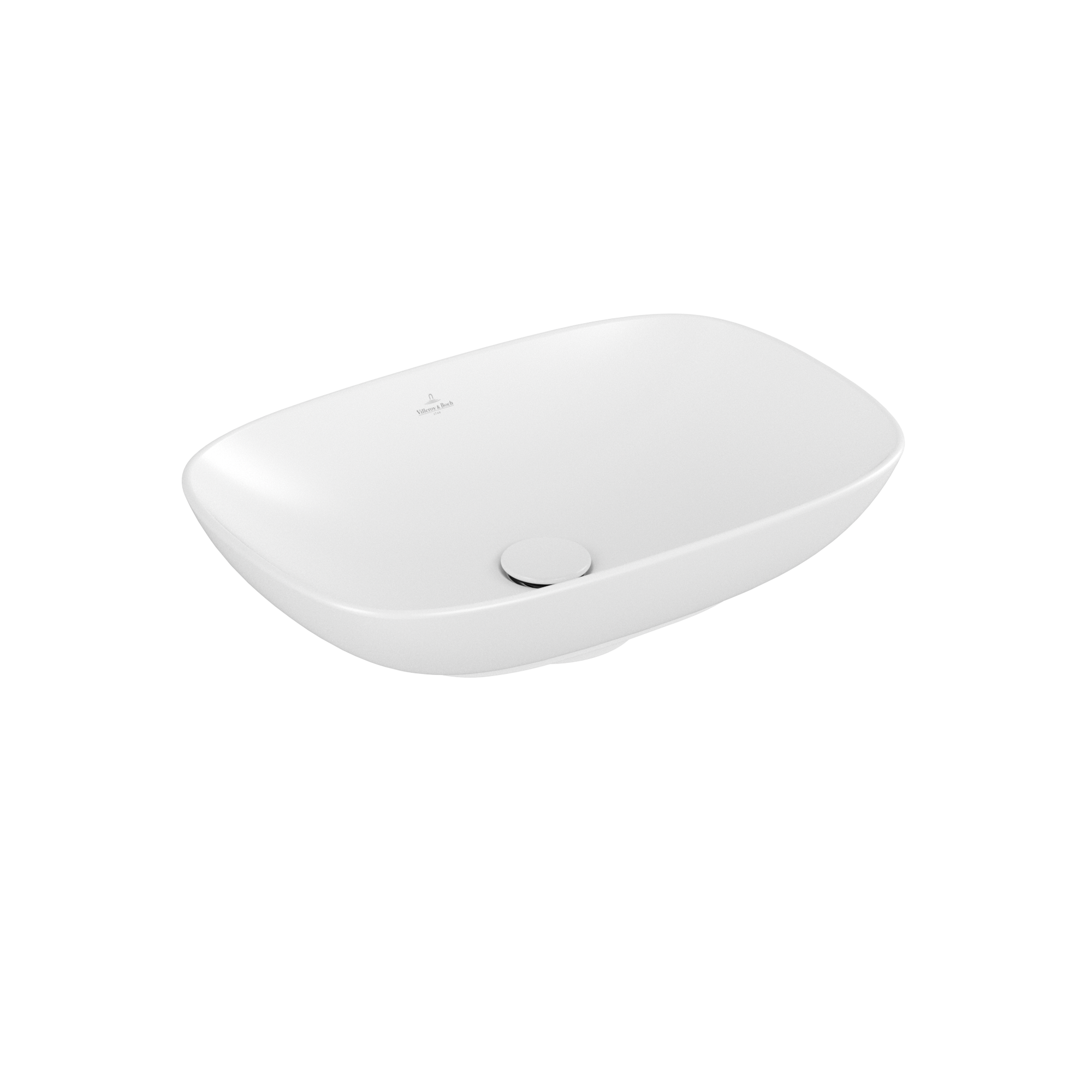 Villeroy & Boch Loop & Friends Aufsatzwaschbecken, 560x380x150mm, mit Überlauf, Stone White CeramicPlus