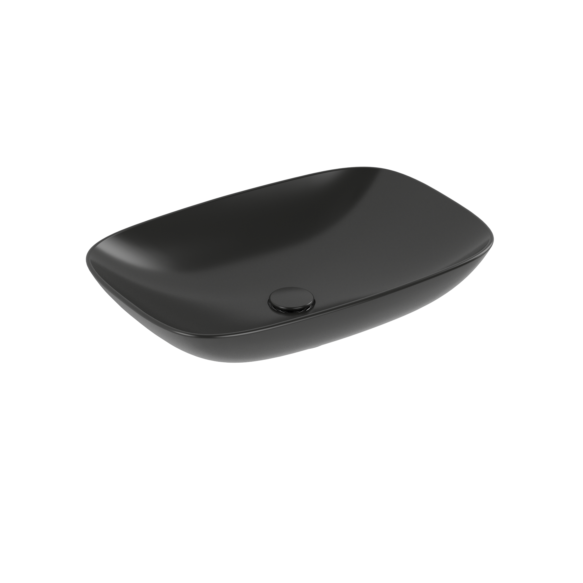 Villeroy & Boch Loop & Friends Lavabo sobre encimera, 620x420x150mm, con rebosadero, Pure Black CeramicPlus