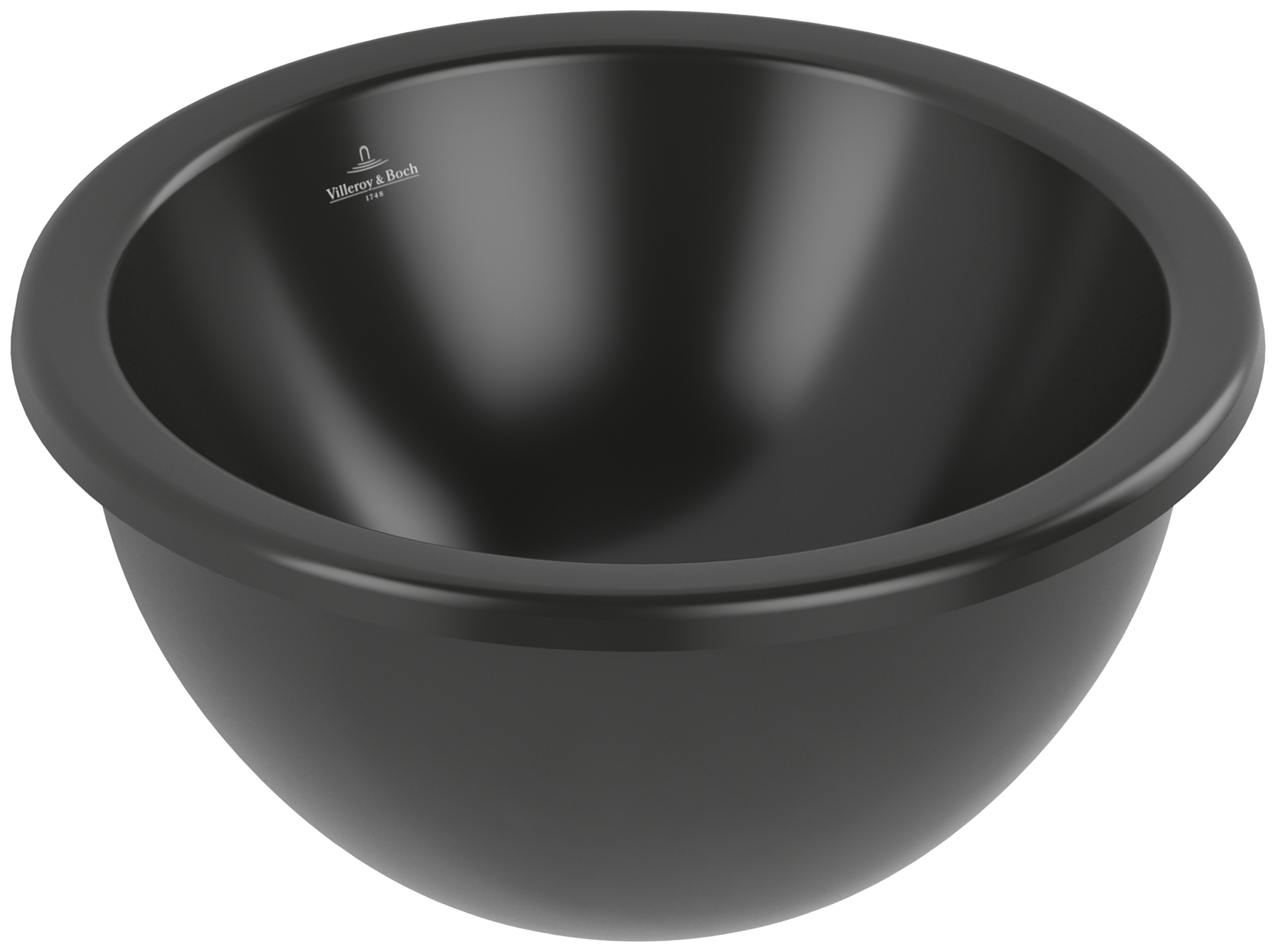 Villeroy & Boch Loop & Friends Undercounter washbasin, 390x390x190mm, with overflow, Pure Black CeramicPlus