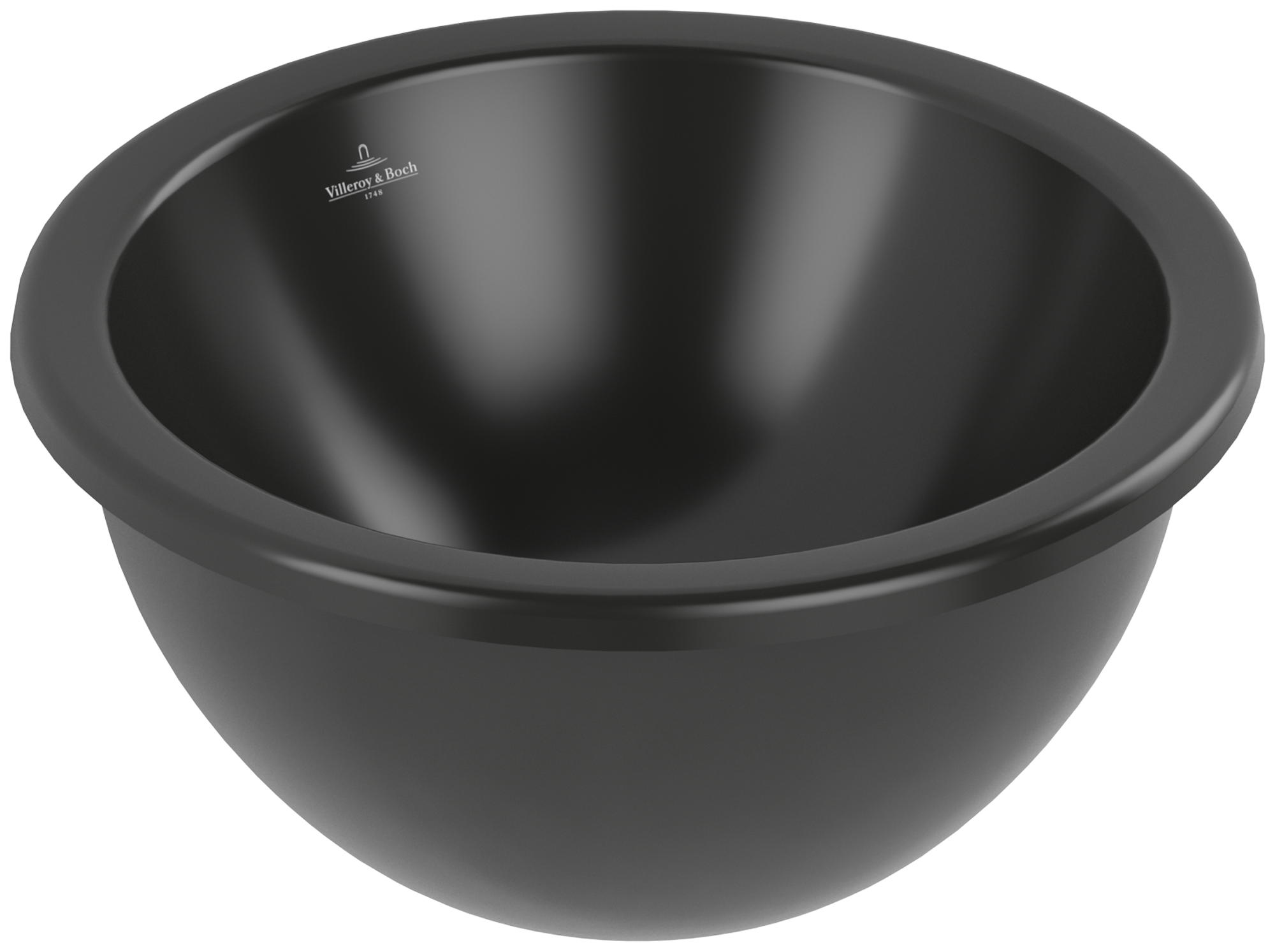 Villeroy & Boch Loop & Friends Undercounter washbasin, 390x390x190mm, without overflow, Pure Black CeramicPlus