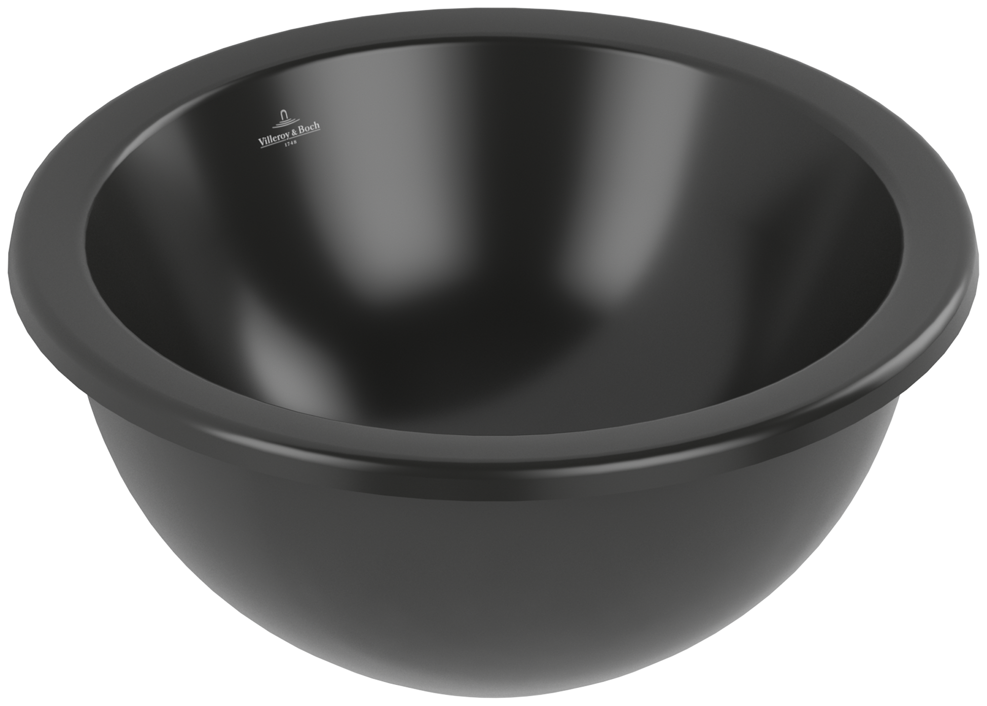 Villeroy & Boch Loop & Friends Undercounter washbasin, 450x450x210mm, with overflow, Pure Black CeramicPlus