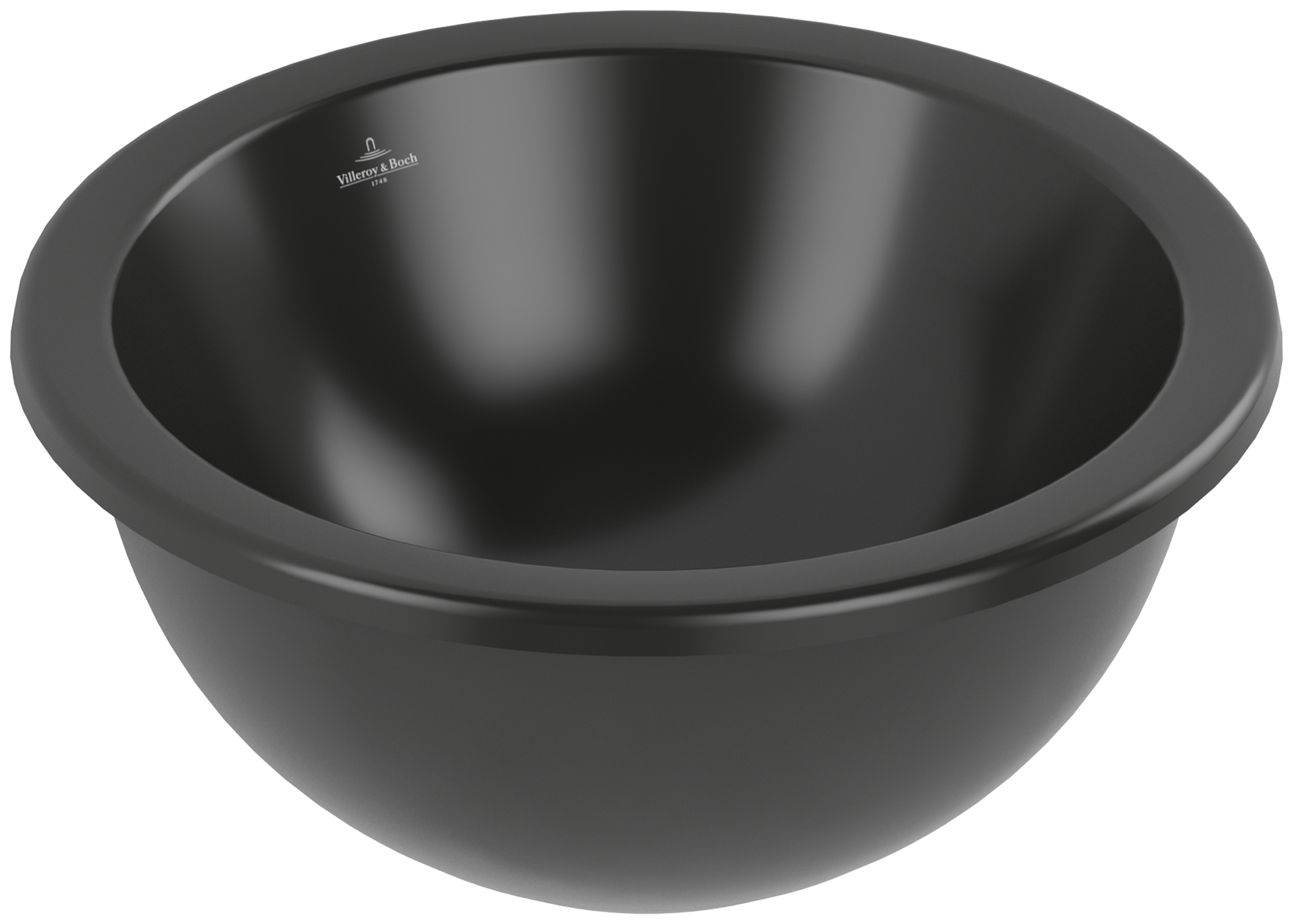 Villeroy & Boch Loop & Friends Undercounter washbasin, 450x450x210mm, without overflow, Pure Black CeramicPlus