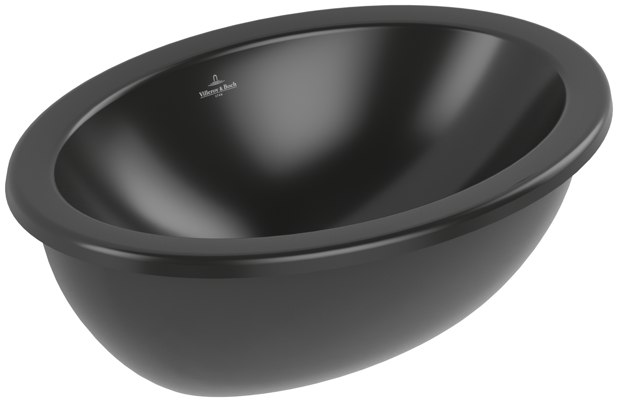 Villeroy & Boch Loop & Friends Undercounter washbasin, 505x360x185mm, without overflow, Pure Black CeramicPlus