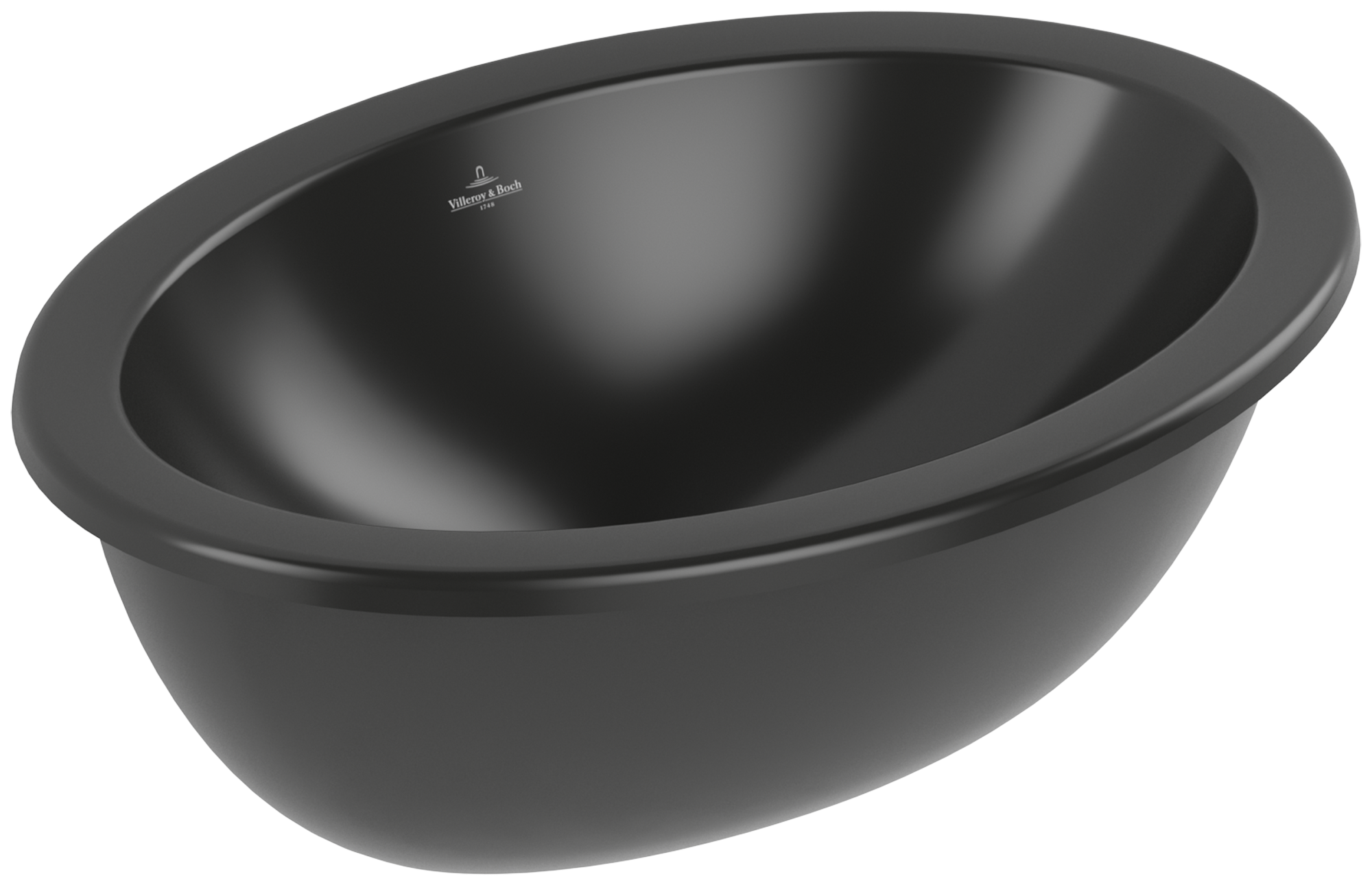 Villeroy & Boch Loop & Friends Undercounter washbasin, 570x410x215mm, with overflow, Pure Black CeramicPlus