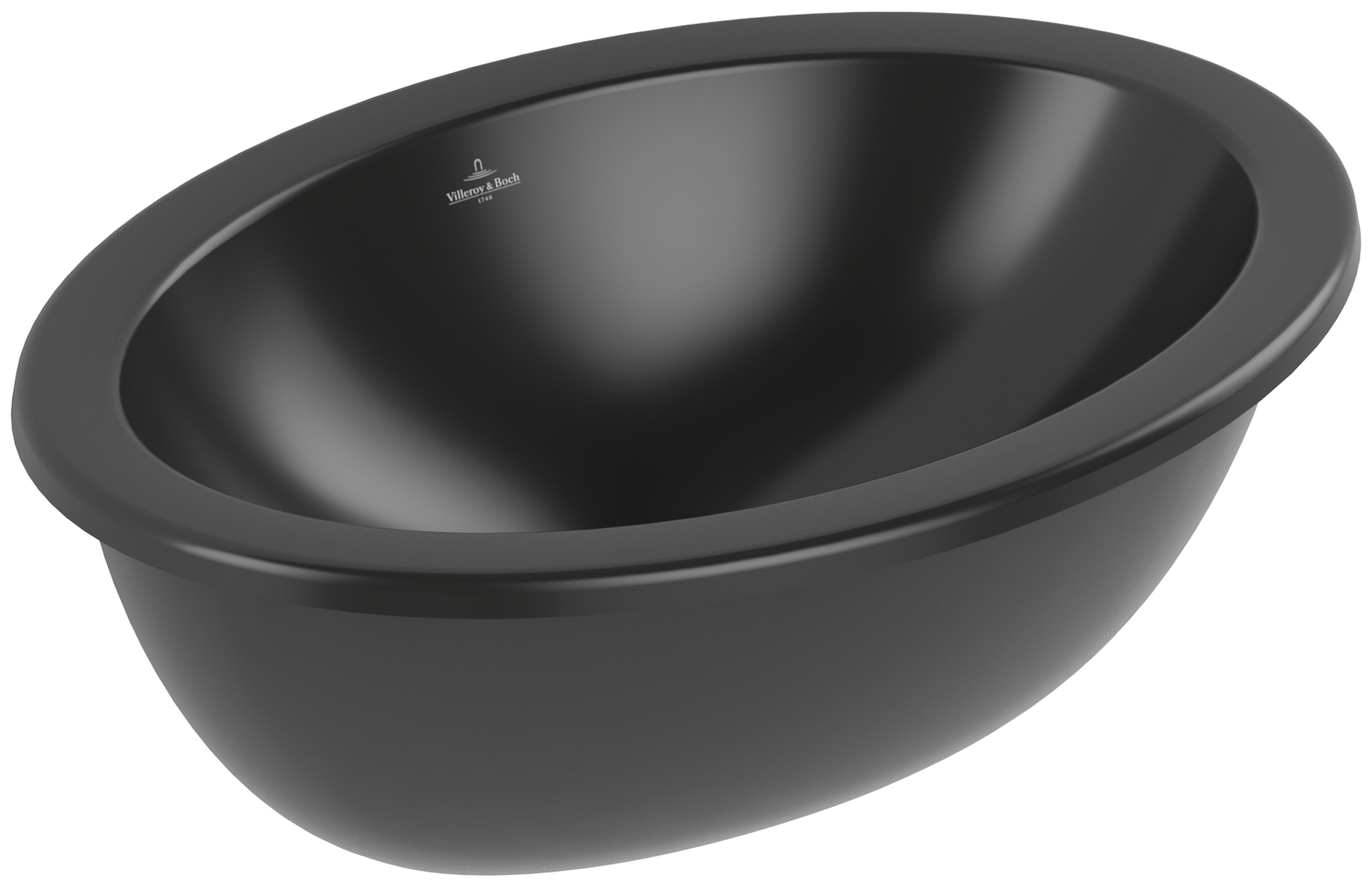 Villeroy & Boch Loop & Friends Undercounter washbasin, 570x410x215mm, without overflow, Pure Black CeramicPlus