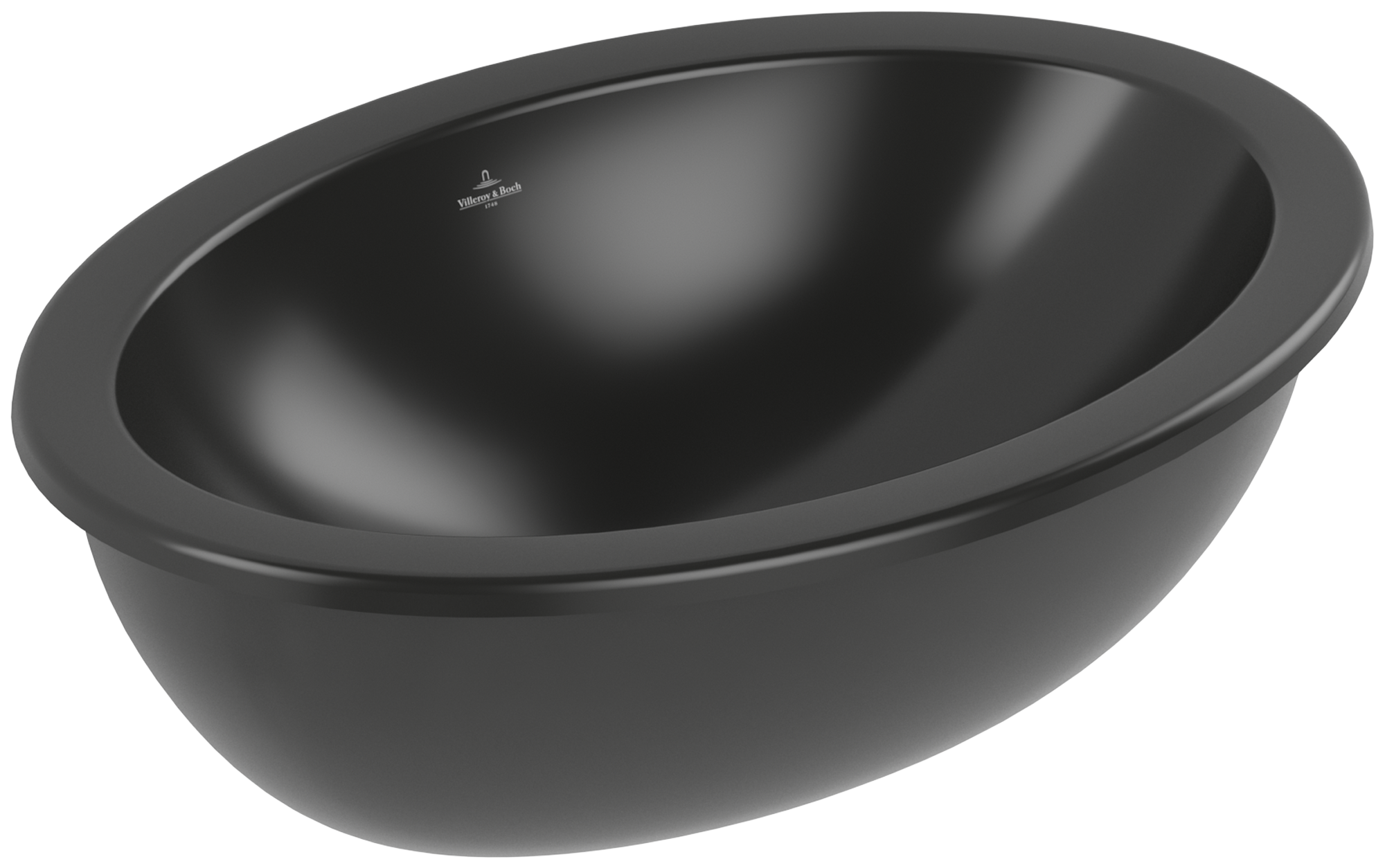Villeroy & Boch Loop & Friends Undercounter washbasin, 660x470x220mm, without overflow, Pure Black CeramicPlus