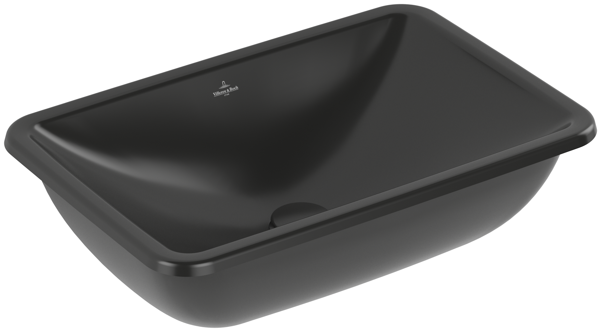 Villeroy & Boch Loop & Friends Undercounter washbasin, 600x405x185mm, without overflow, Pure Black CeramicPlus