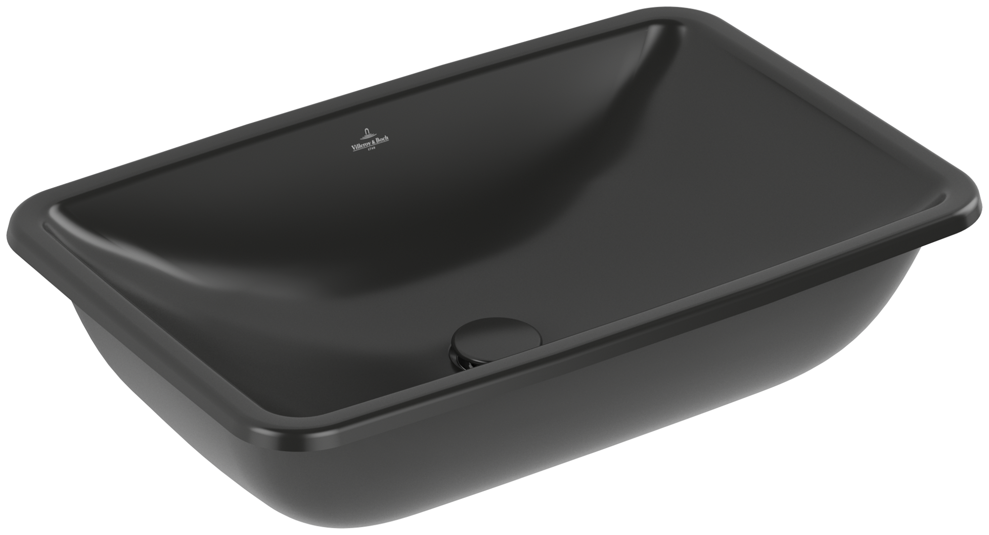 Villeroy & Boch Loop & Friends Undercounter washbasin, 675x450x185mm, without overflow, Pure Black CeramicPlus