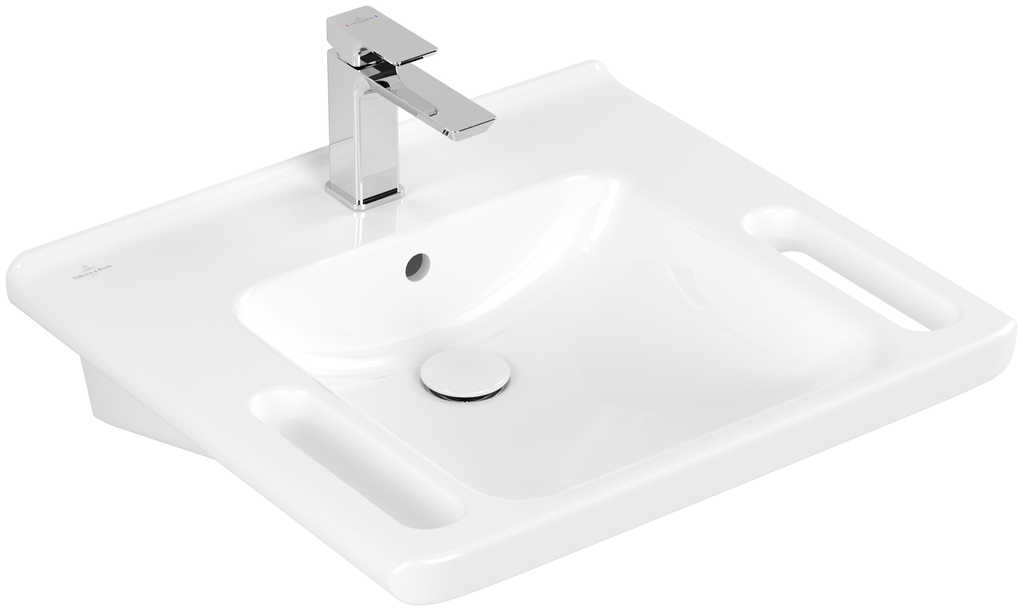 Villeroy & Boch ViCare Wastafel ViCare, 600x550x180mm, met overloop, White Alpine CeramicPlus