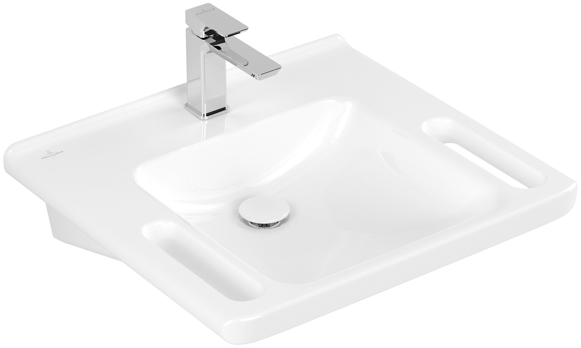 Villeroy & Boch ViCare Wastafel ViCare, 600x550x180mm, zonder overloop, White Alpine CeramicPlus