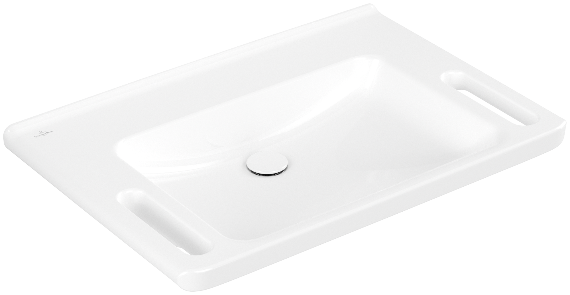 Villeroy & Boch ViCare Wastafel ViCare, 800x550x180mm, zonder overloop, Wit Alpin AntiBac CeramicPlus