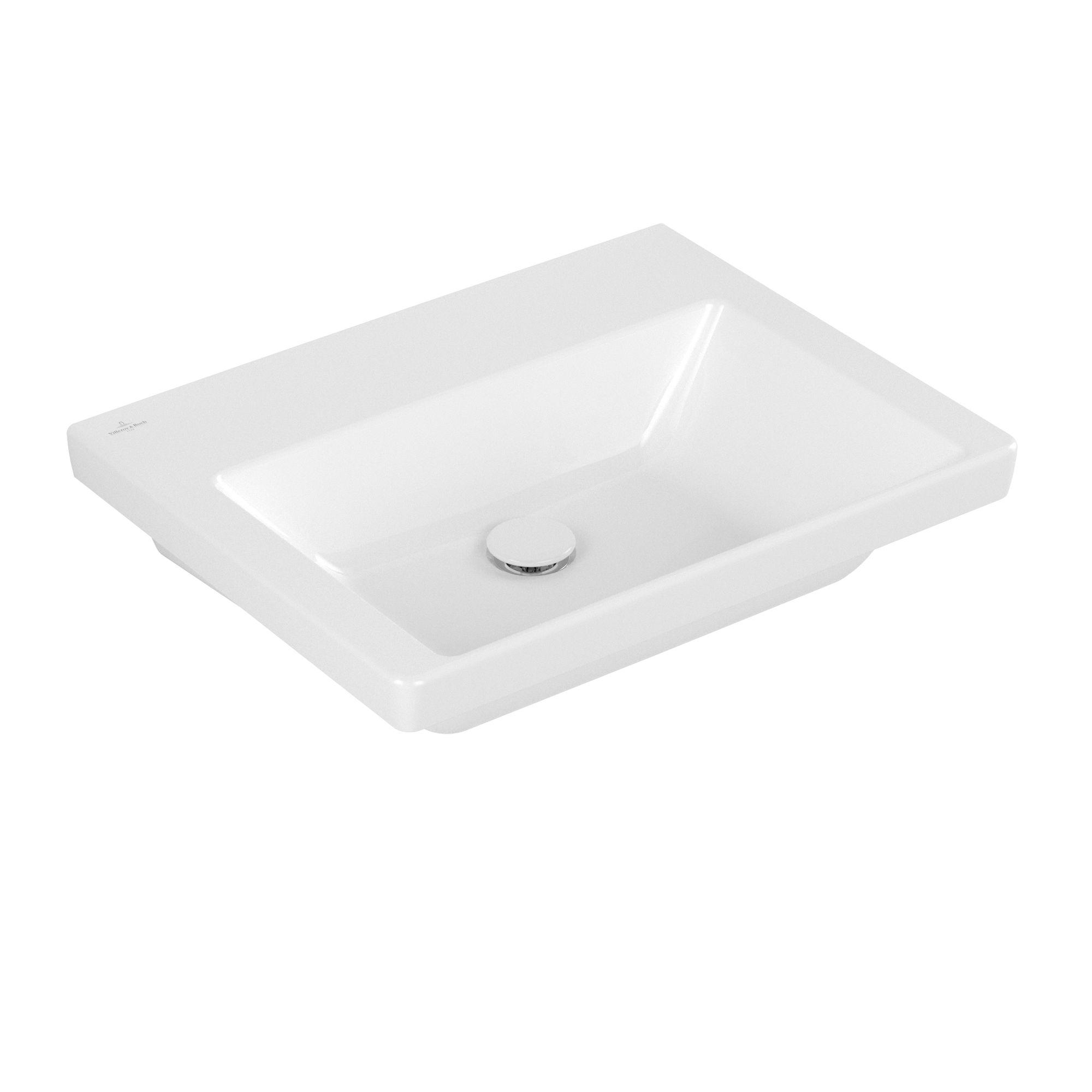 Villeroy & Boch Subway 3.0 Waschbecken, 600x470x165mm, ohne Überlauf, Weiß Alpin CeramicPlus