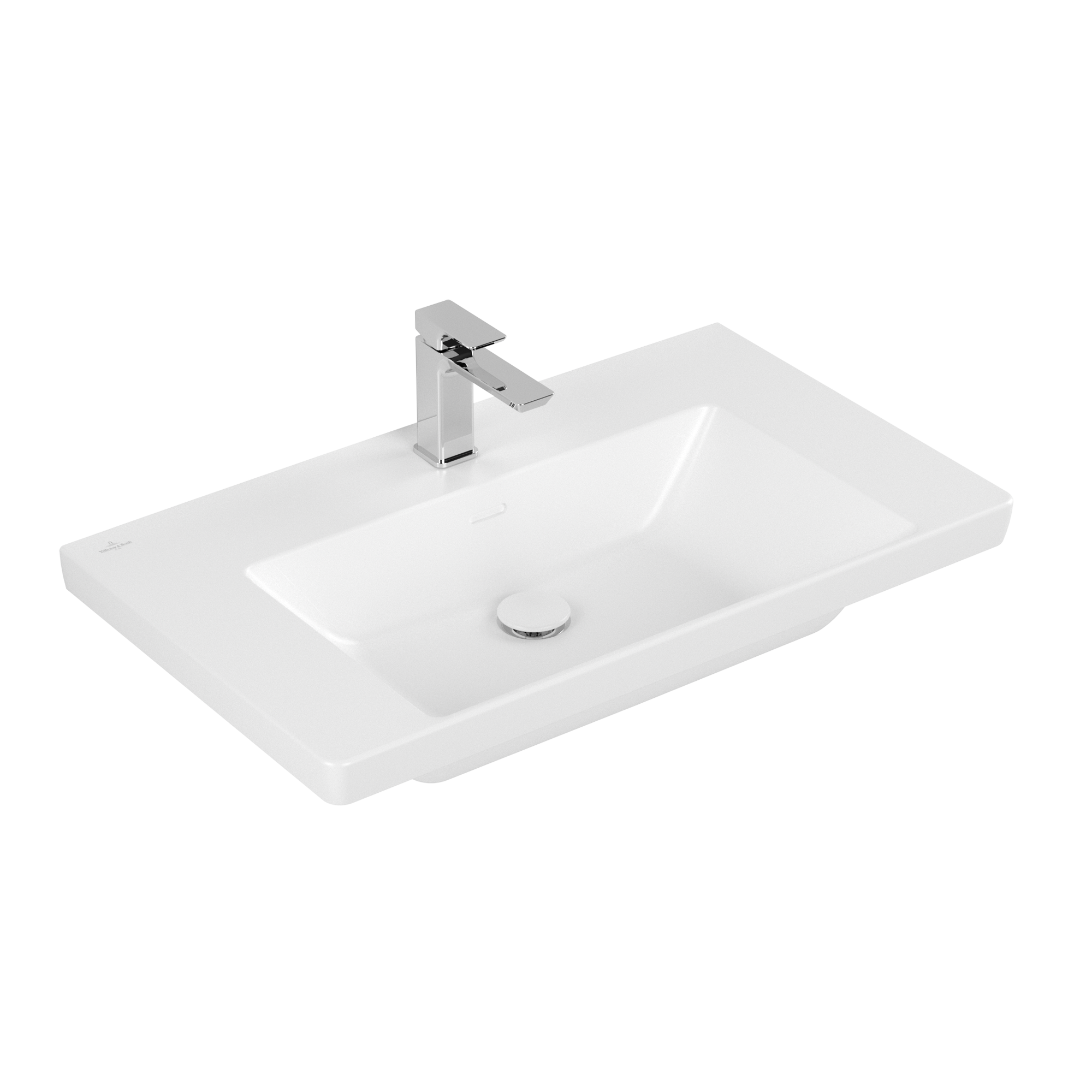 Villeroy & Boch Subway 3.0 Plan de toilette, 800x470x165mm, sans trop-plein, Stone White CeramicPlus